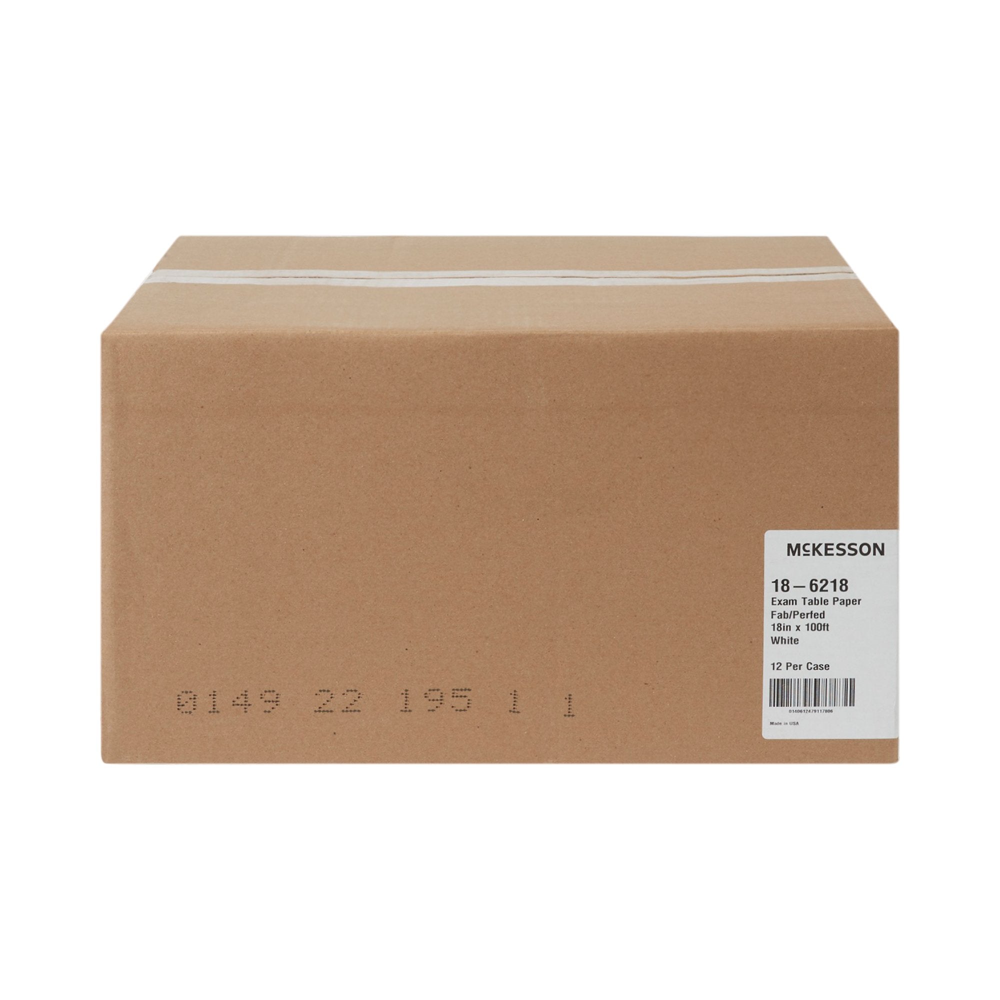 McKesson Crepe Table Paper, 18 Inch x 100 Foot, White (12 Units)