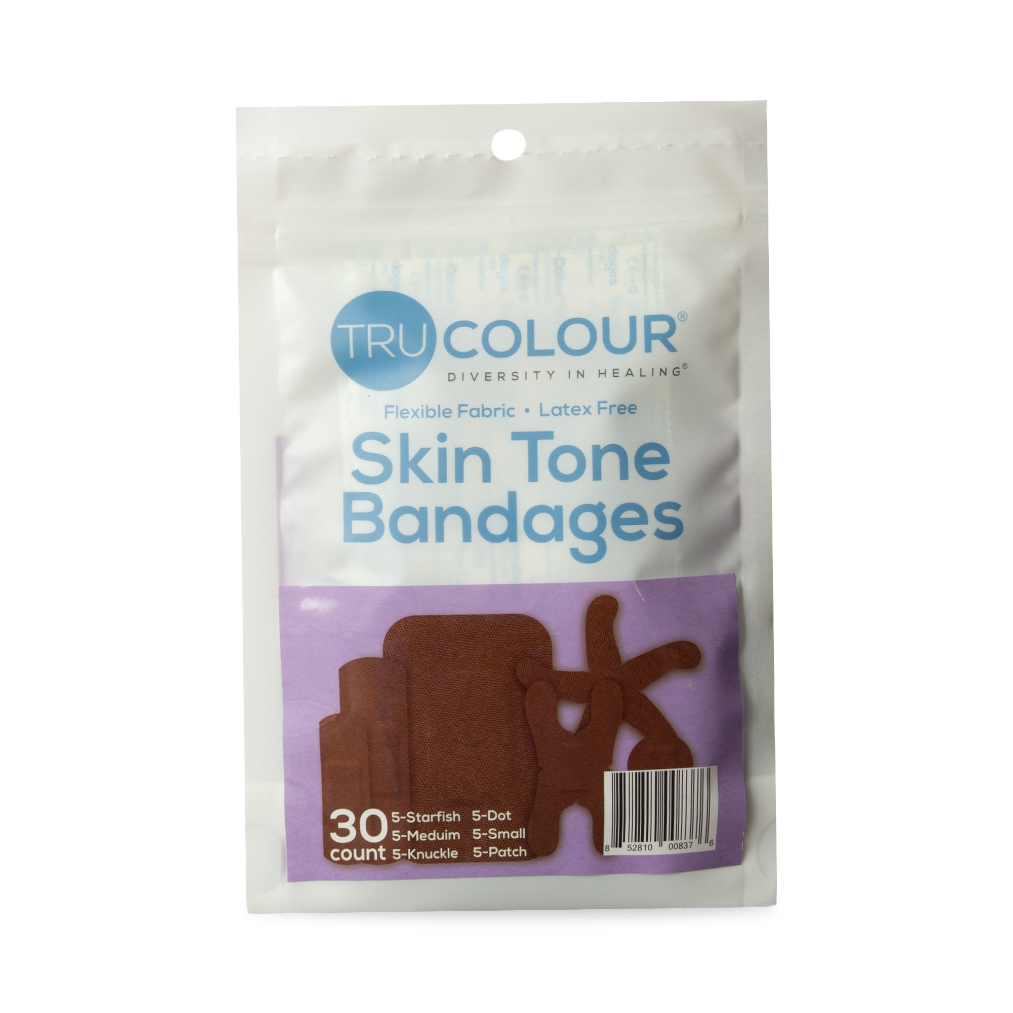 TruColour® Dark Brown Adhesive Strips, Assorted Shapes and Sizes (30 Units)