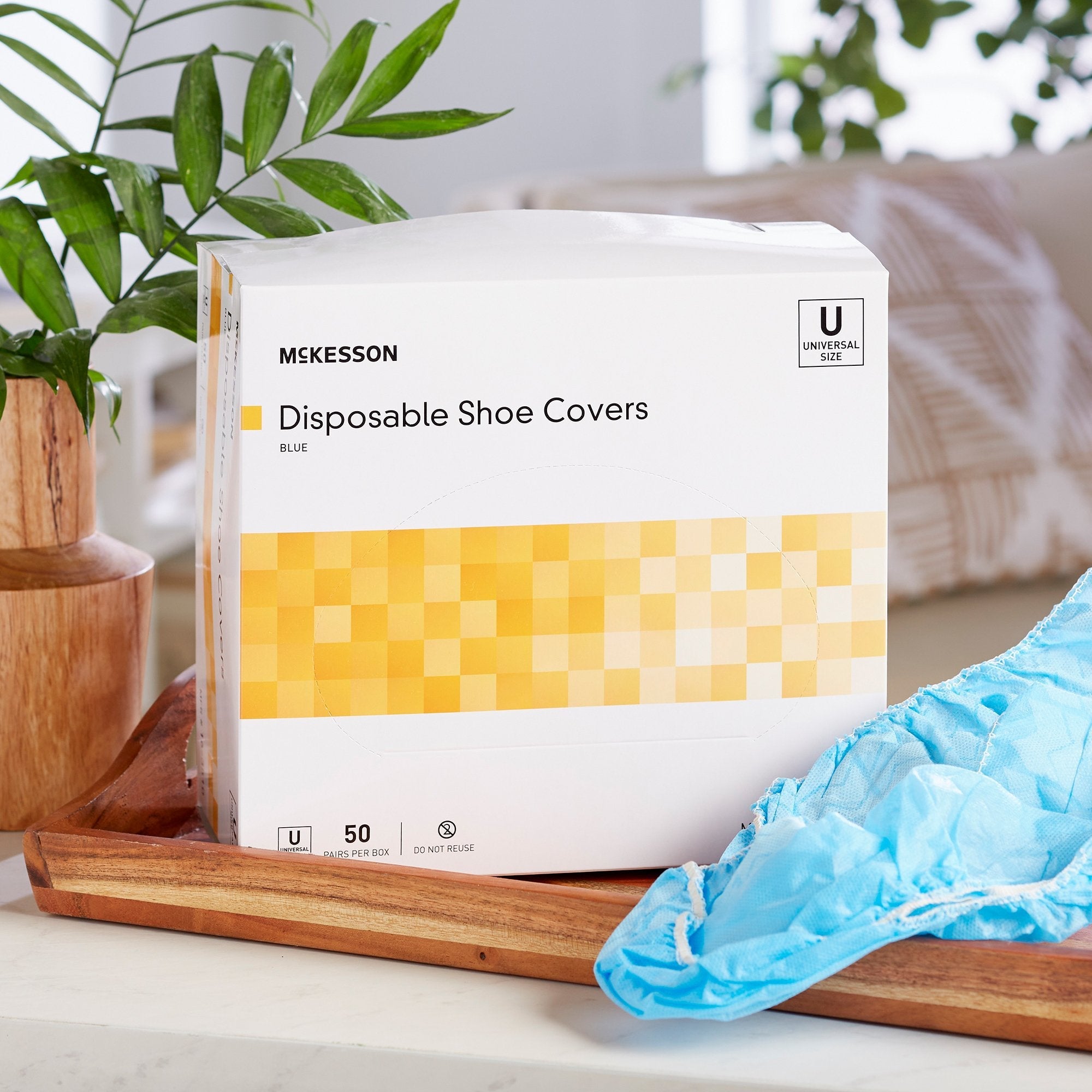 McKesson Shoe Cover, One Size Fits Most Shoe, High, Non-Skid Sole, Blue, Non-Sterile (150 Units)