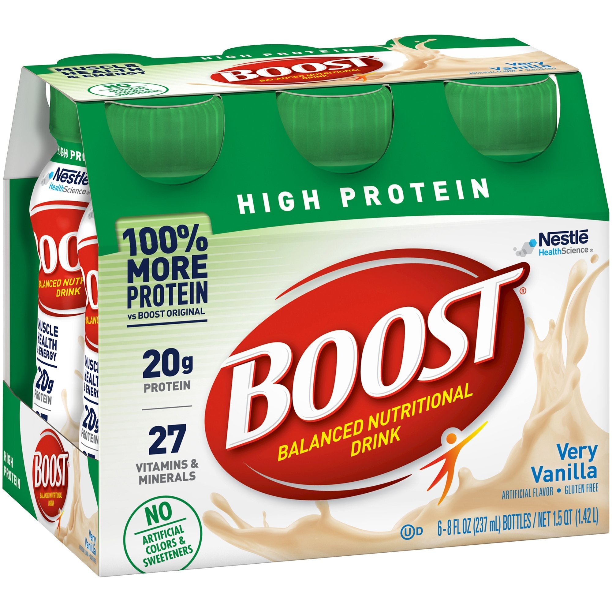 Boost High Protein Vanilla Nutritional Drink, 8oz - 6 Pack Energy Supplement