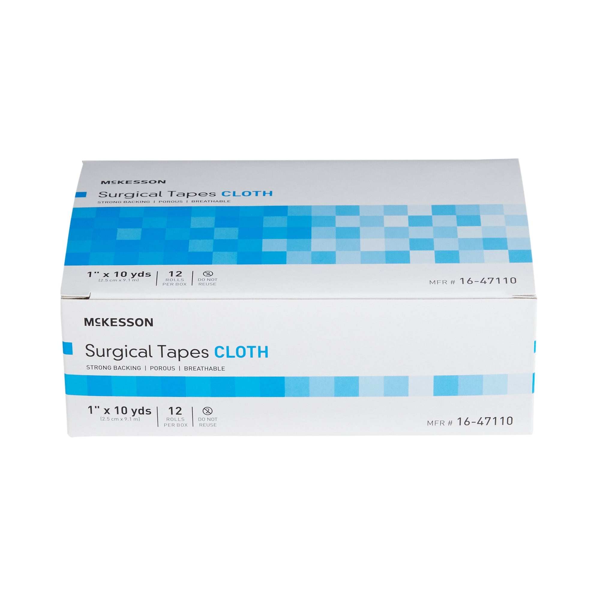 McKesson Silk-Like Cloth Medical Tape, 1"x10yd, Hypoallergenic, White - 12 Pack