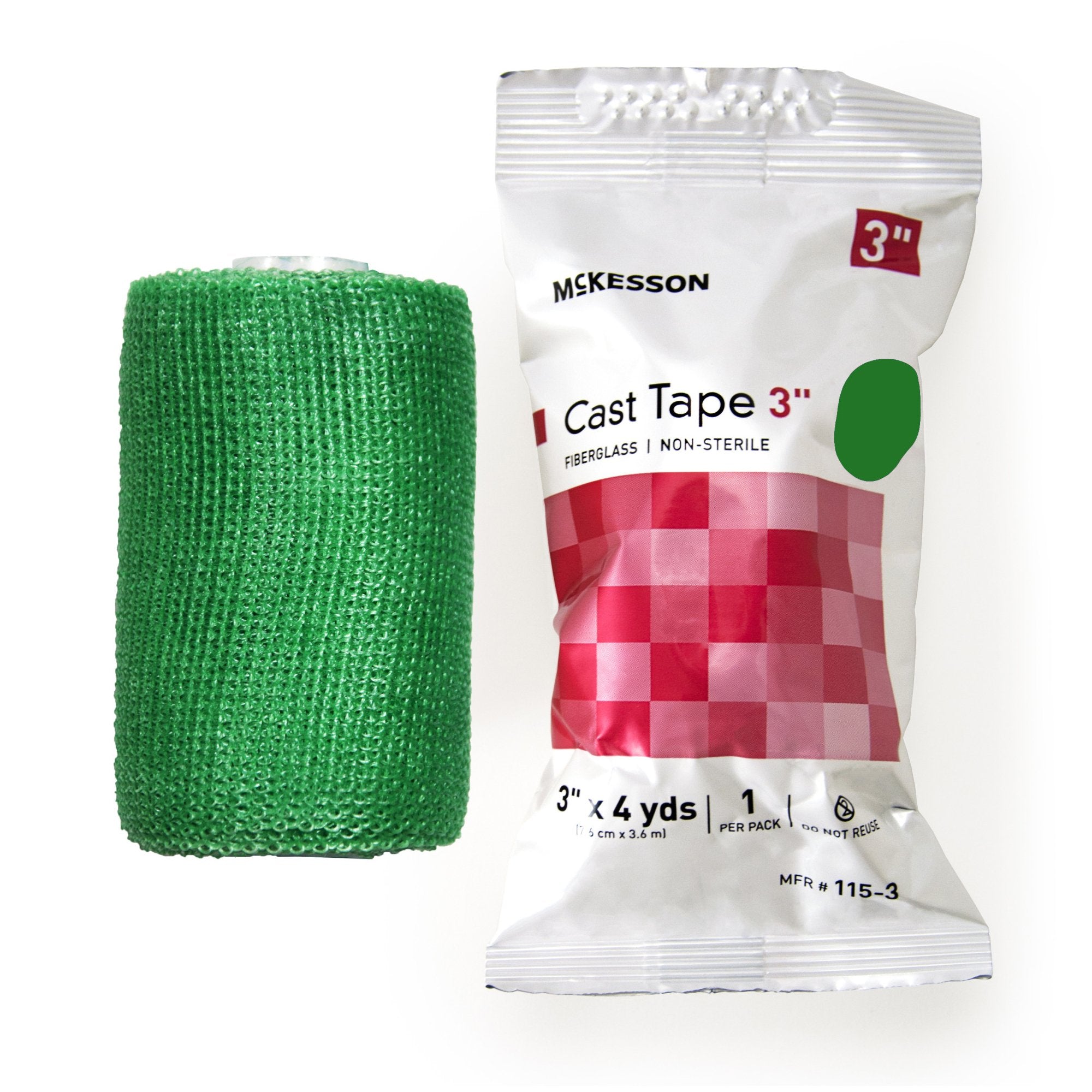 McKesson Green Cast Tape, 3 Inch x 4 Yard (10 Units)