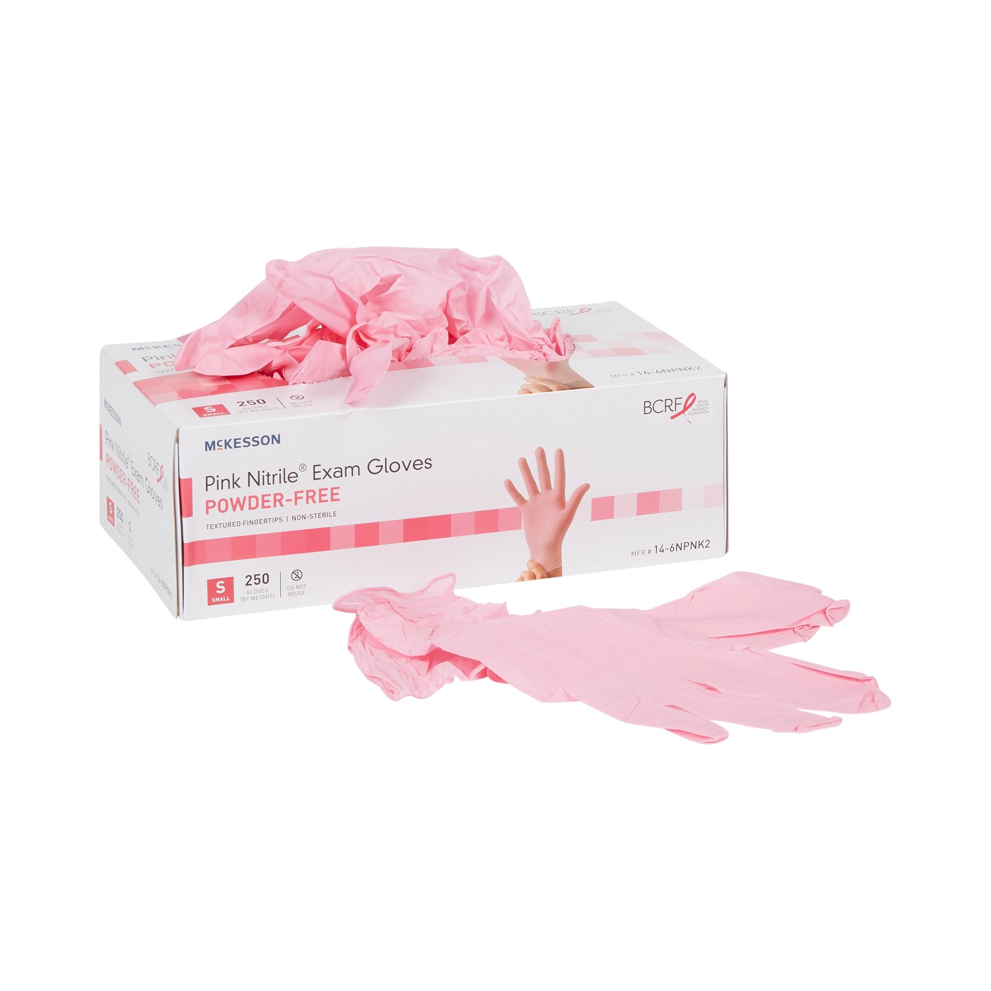 McKesson Pink Nitrile Exam Gloves, Small - Support Breast Cancer Awareness