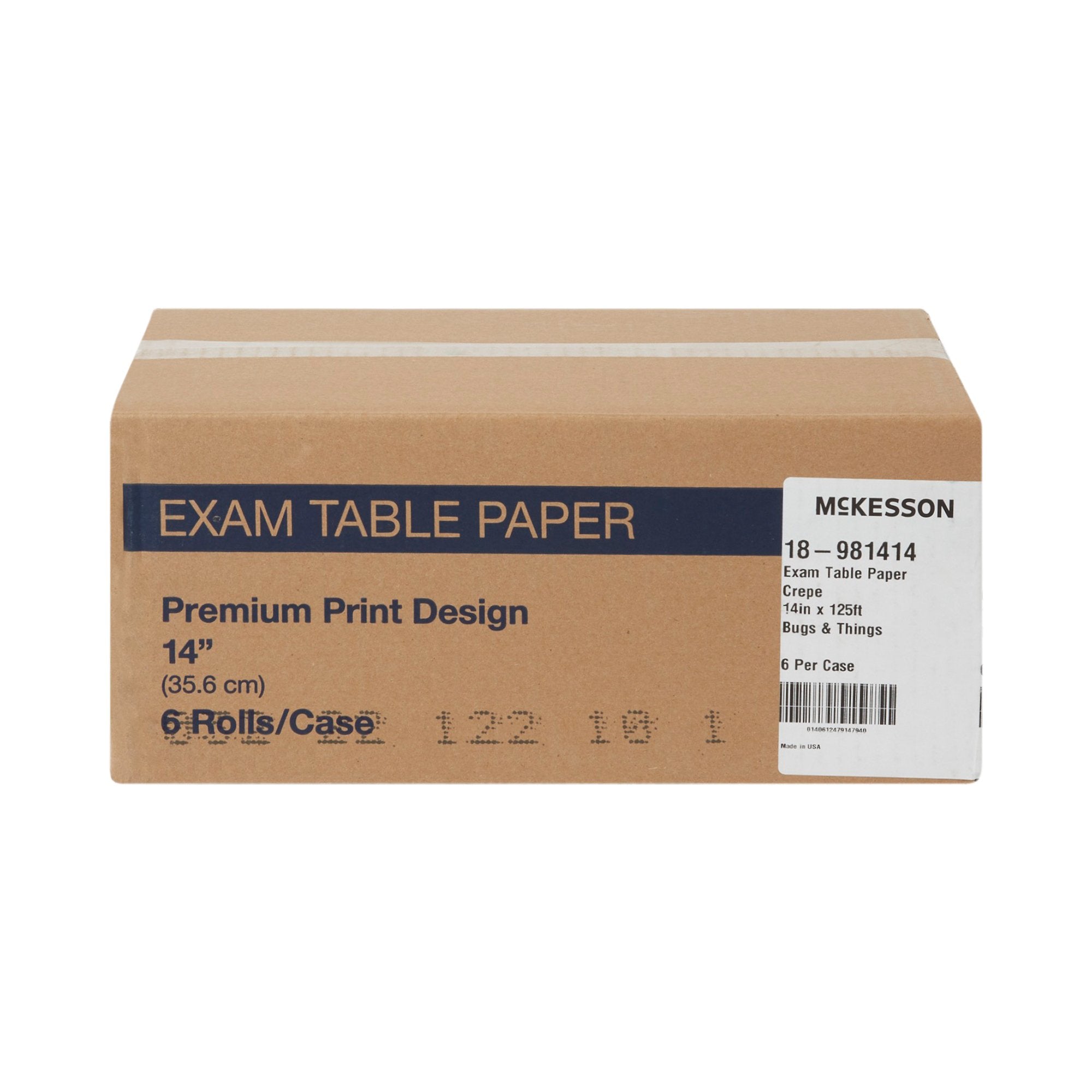 McKesson Crepe Table Paper, 14 Inch x 125 Foot, Print (Bugs and Things) (6 Units)