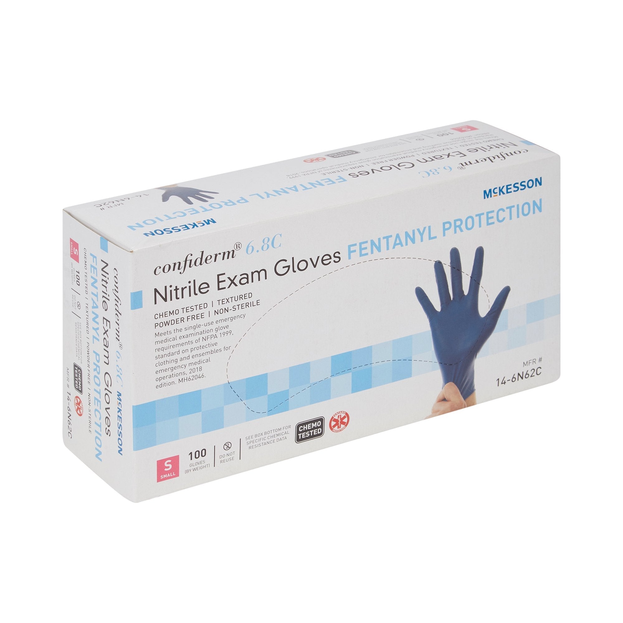 McKesson Confiderm® 6.8C Nitrile Exam Glove, Small, Blue (100 Units)