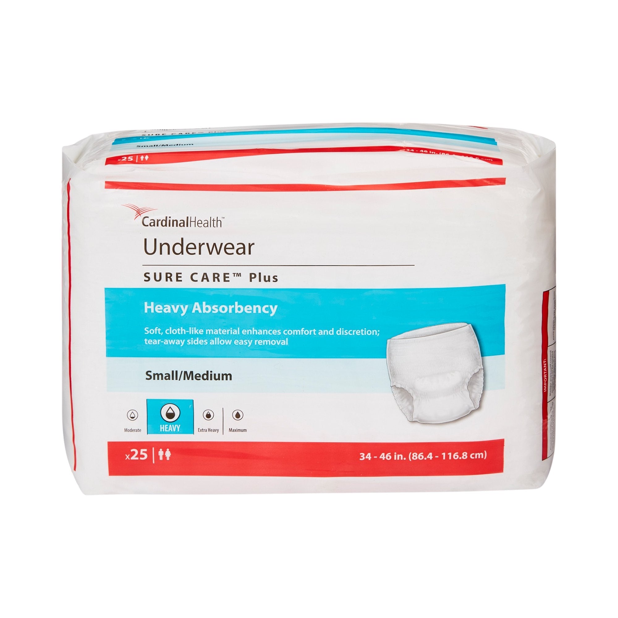 Sure Care™ Plus Medium Heavy Absorbent Underwear - 25 Pack