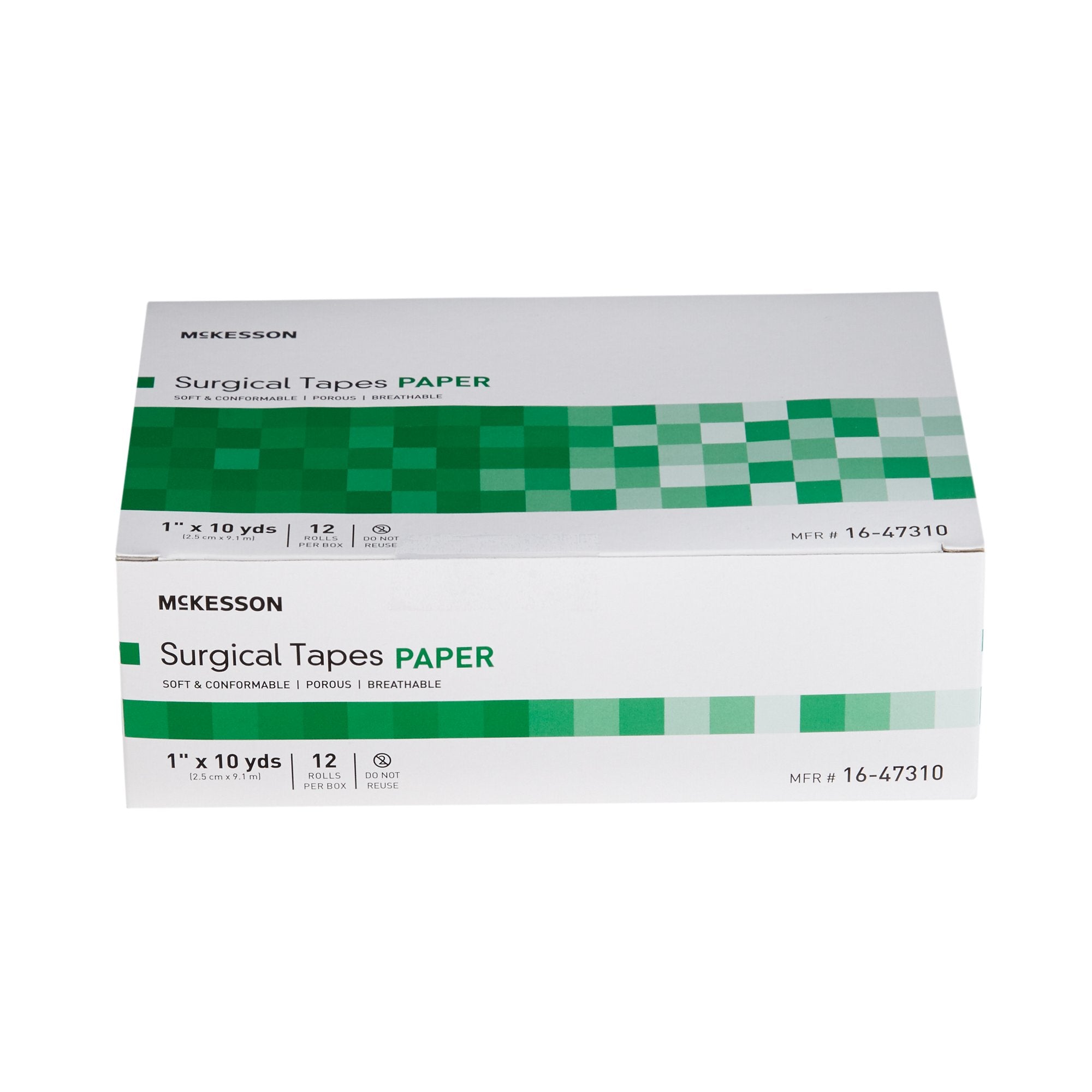 McKesson Hypoallergenic Paper Medical Tape, 1"x10yd, White - 12 Pack