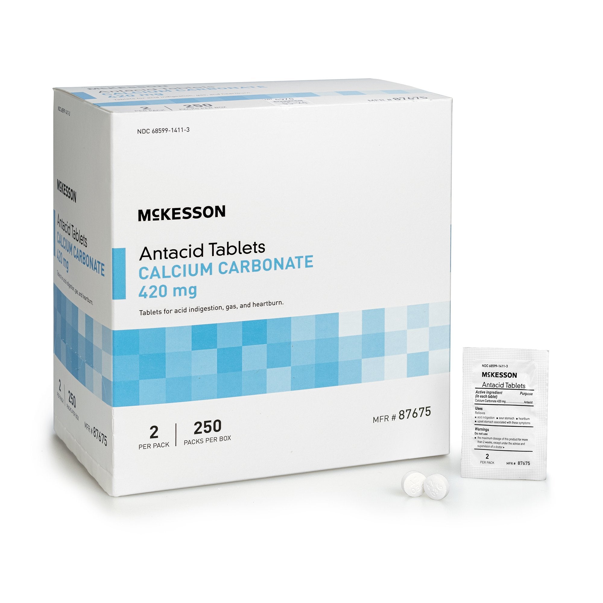 McKesson Calcium Carbonate Antacid (250 Units)
