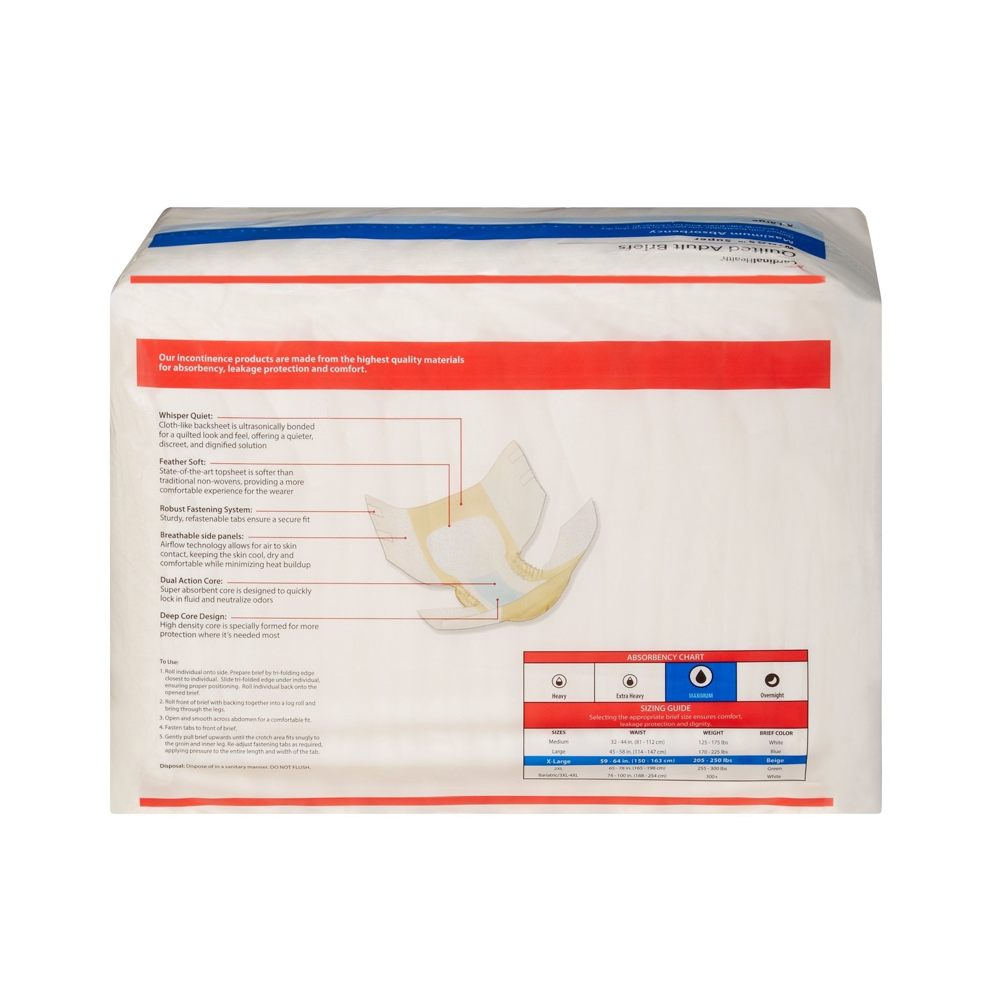Wings™ Super Quilted Maximum Absorbency Incontinence Brief, Extra Large (15 Units)