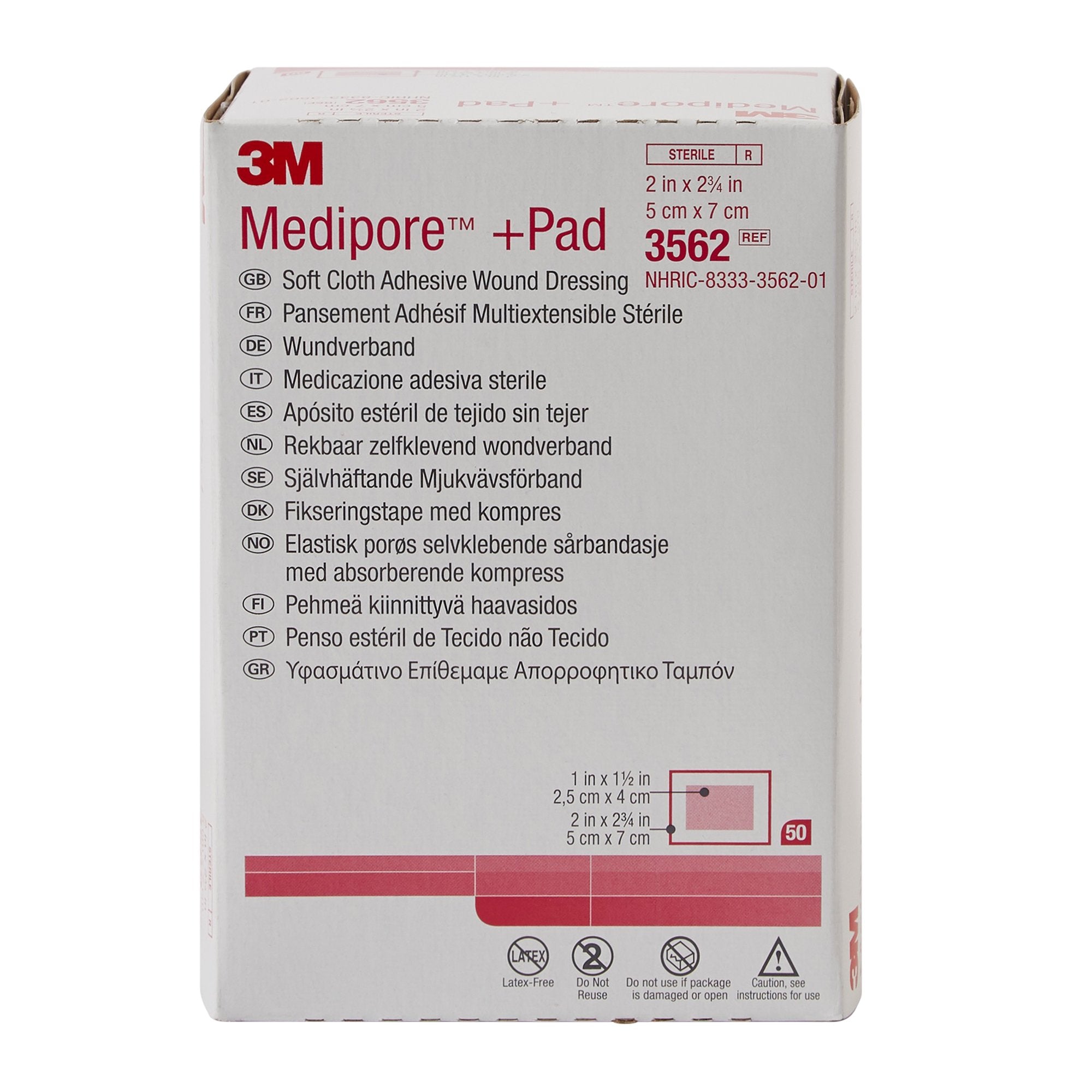 3M™ Medipore™ Sterile Adhesive Dressings, 2 x 2-3/4 Inch (50 Units)