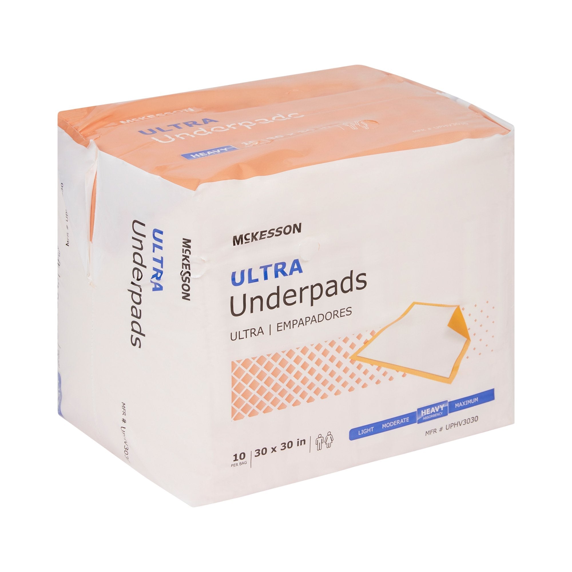 McKesson Ultra Heavy Absorbency Underpads, 30x30" - 10 Pack for Incontinence Care