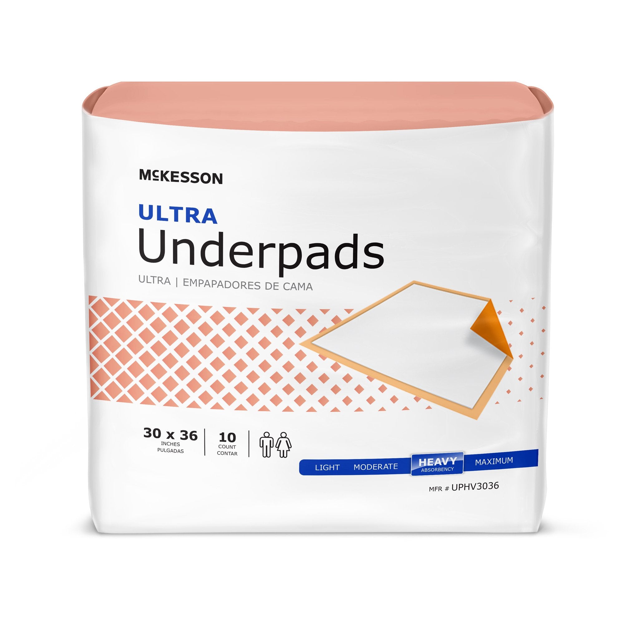 McKesson Ultra Heavy Absorbency Underpads, 30x36" - 10 Pack Protection
