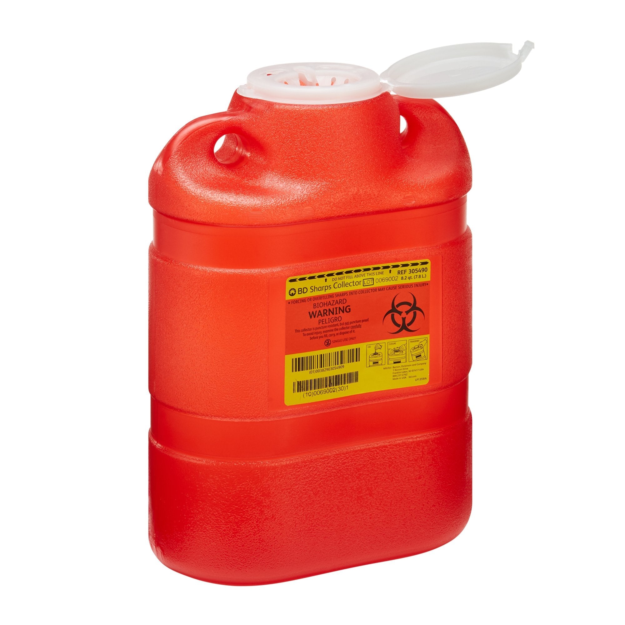 BD Sharps Container, 8.2 Quart, 13-2/5 x 9-2/5 x 5-3/10 Inch (1 Unit)