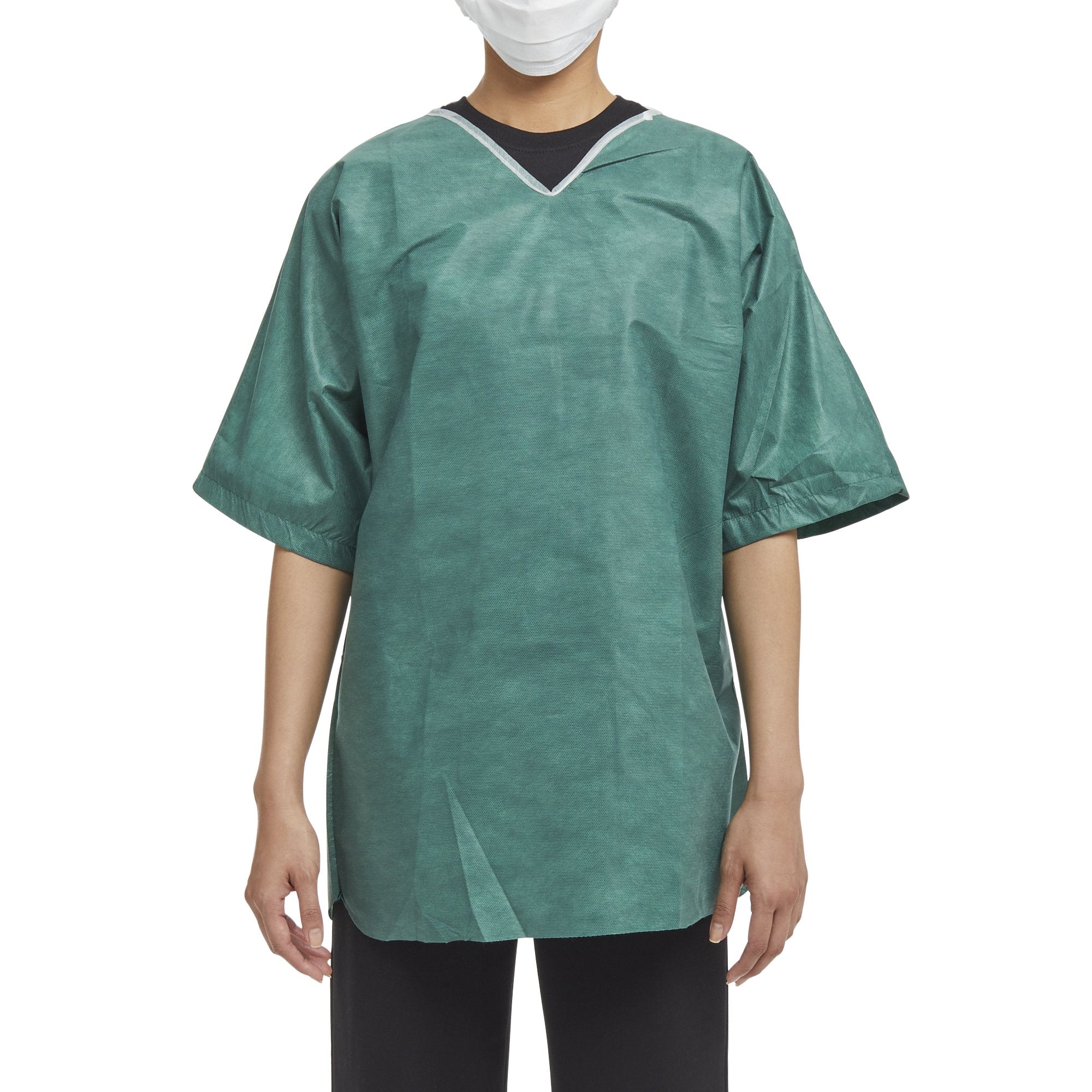 Graham Medical Short Sleeve Scrub Shirt, Green, Medium