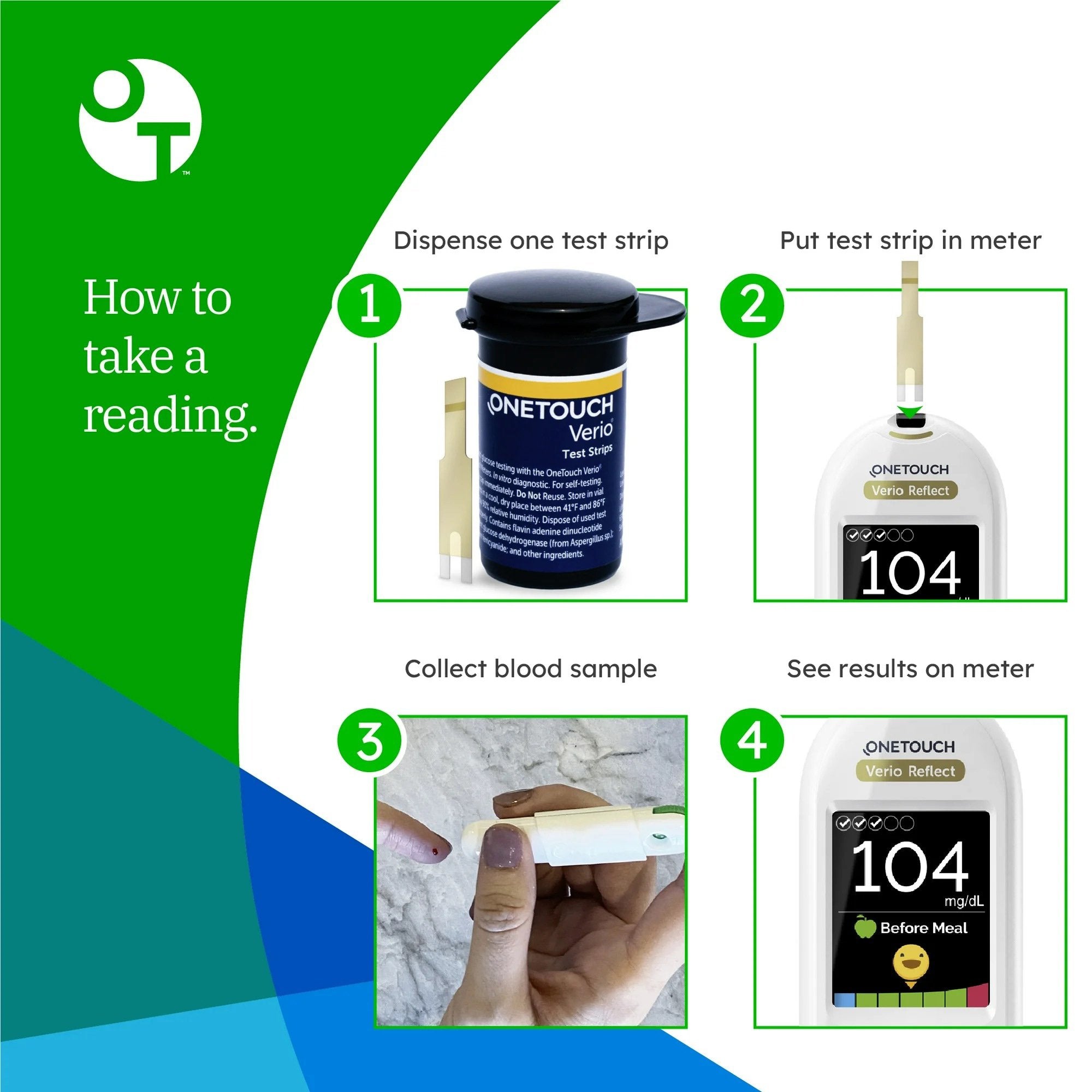 Blood Glucose Test Strips Verio 30 Strips per Pack For use with OneTouch Verio Gluscose Meter - image 3