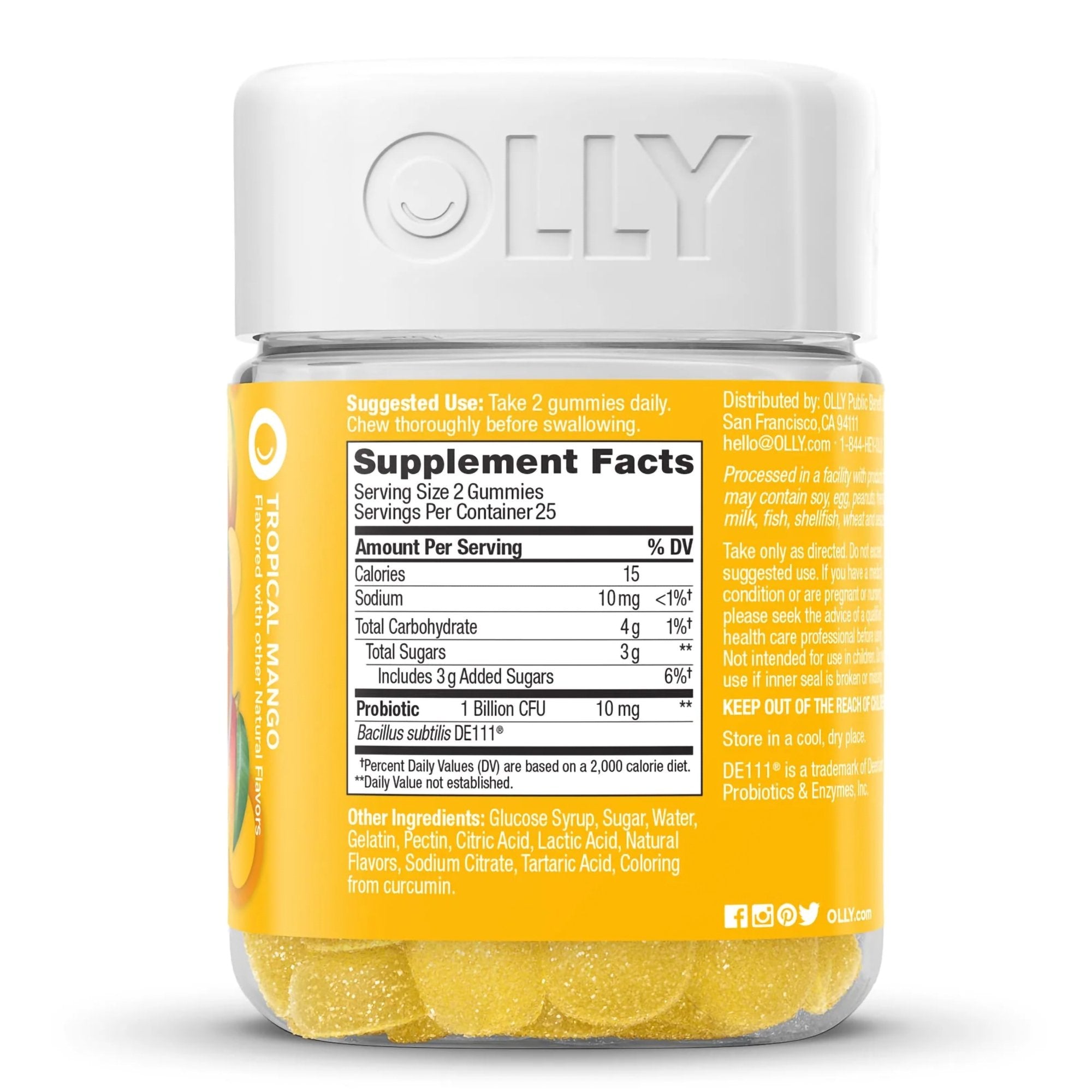 Probiotic Dietary Supplement OLLY® 50 per Bottle Gummy - image 2