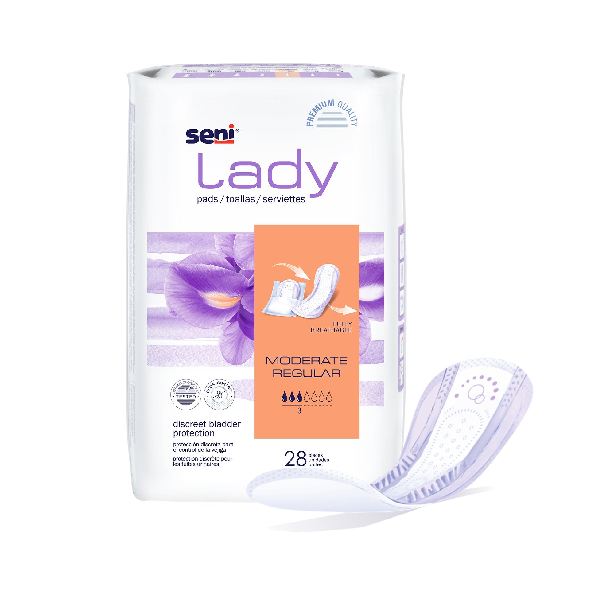 Bladder Control Pad Seni® Lady Moderate 10 Inch Length Moderate Absorbency Super Absorbent Core One Size Fits Most - image 5