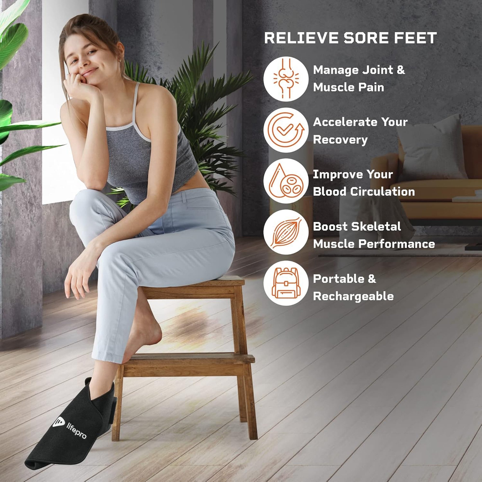 Ankle Support Lifepro®AllevaSole Wrap Around Ankle / Foot - image 6
