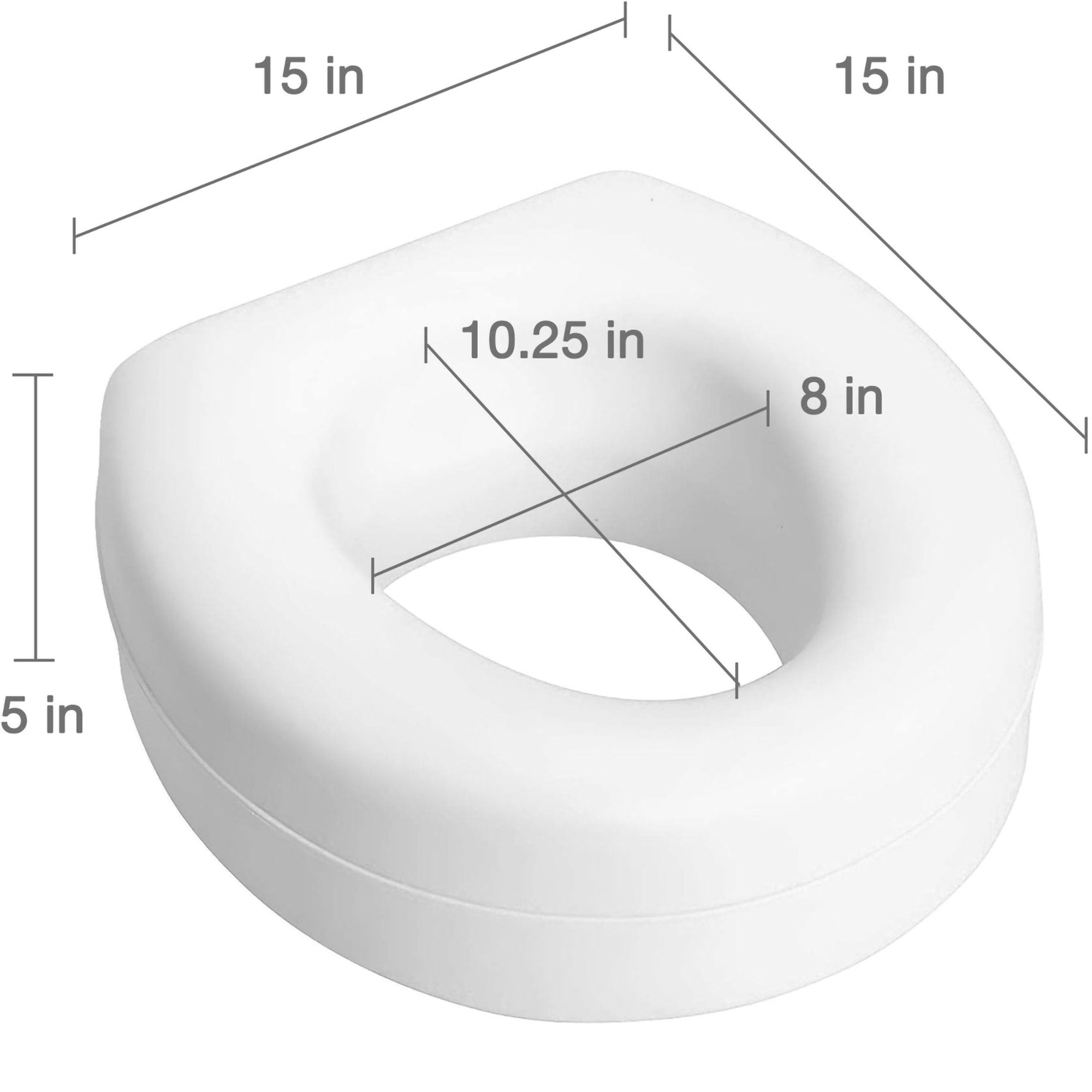 Raised Toilet Seat HealthSmart® 5 Inch Height Standard Round 250 lbs. Weight Capacity - image 4