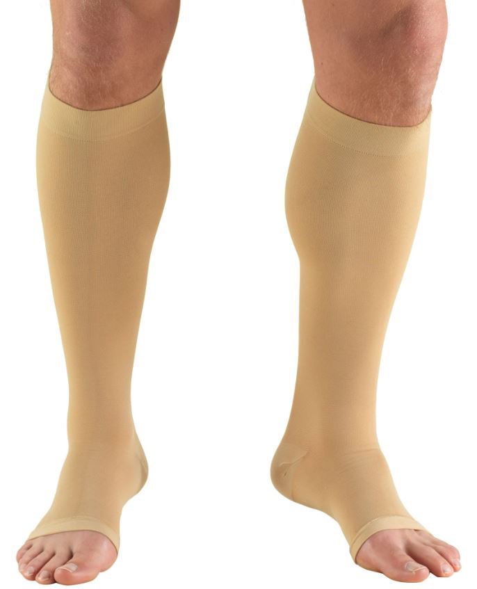Compression Stocking Truform® Knee High 3X-Large Beige Open Toe