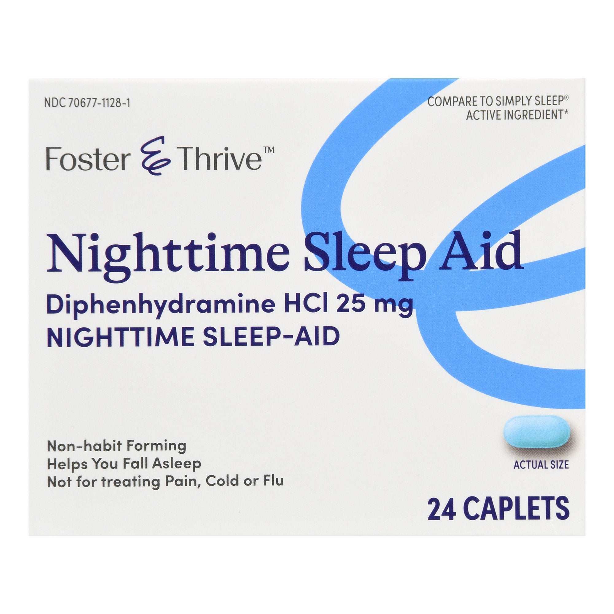 Foster & Thrive™ Nighttime Sleep-Aid Diphenhydramine HCl 25 mg Caplets