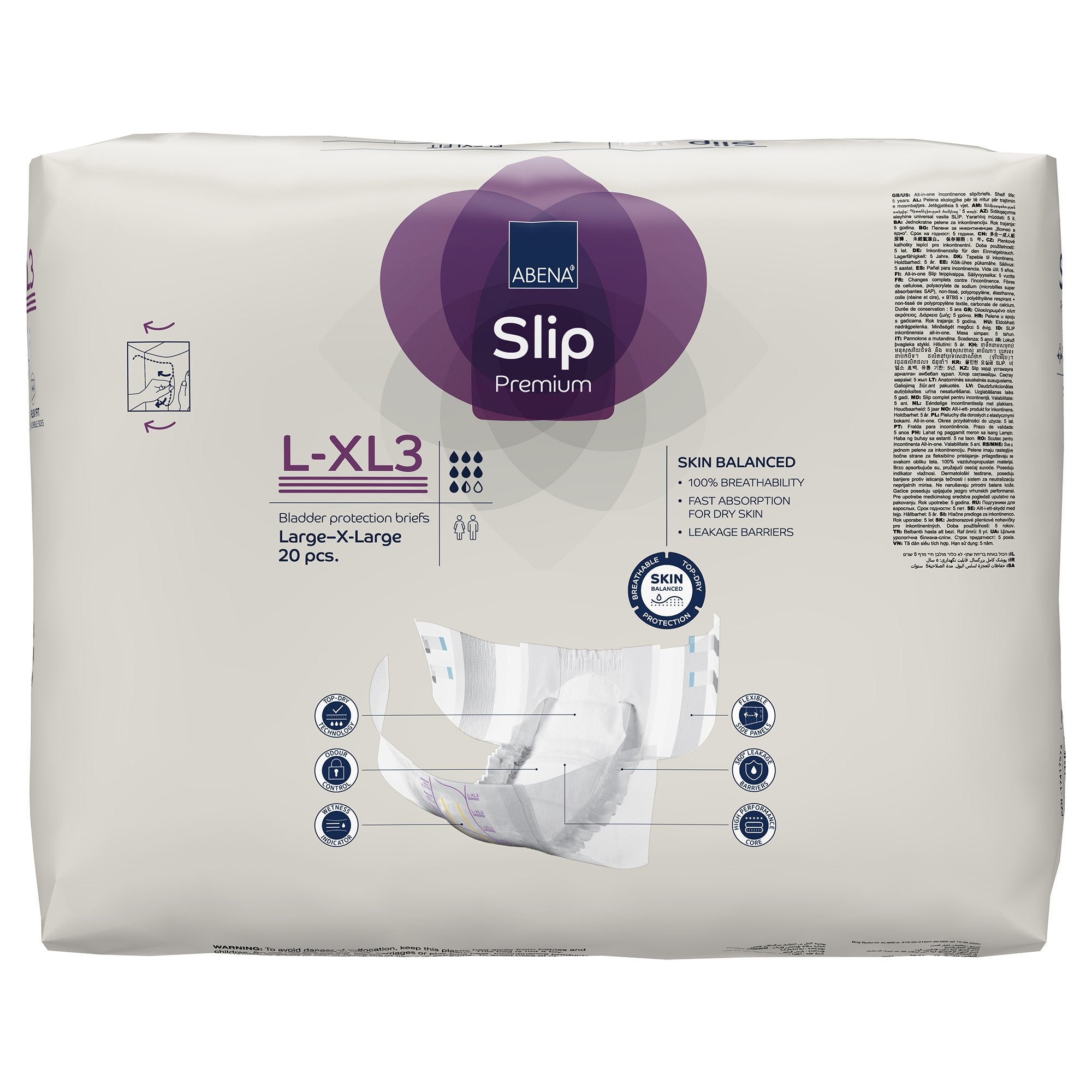 Incontinence Brief Abena Slip Flexi Fit Adult Large / X-Large Unisex Disposable Heavy Absorbency - image 5