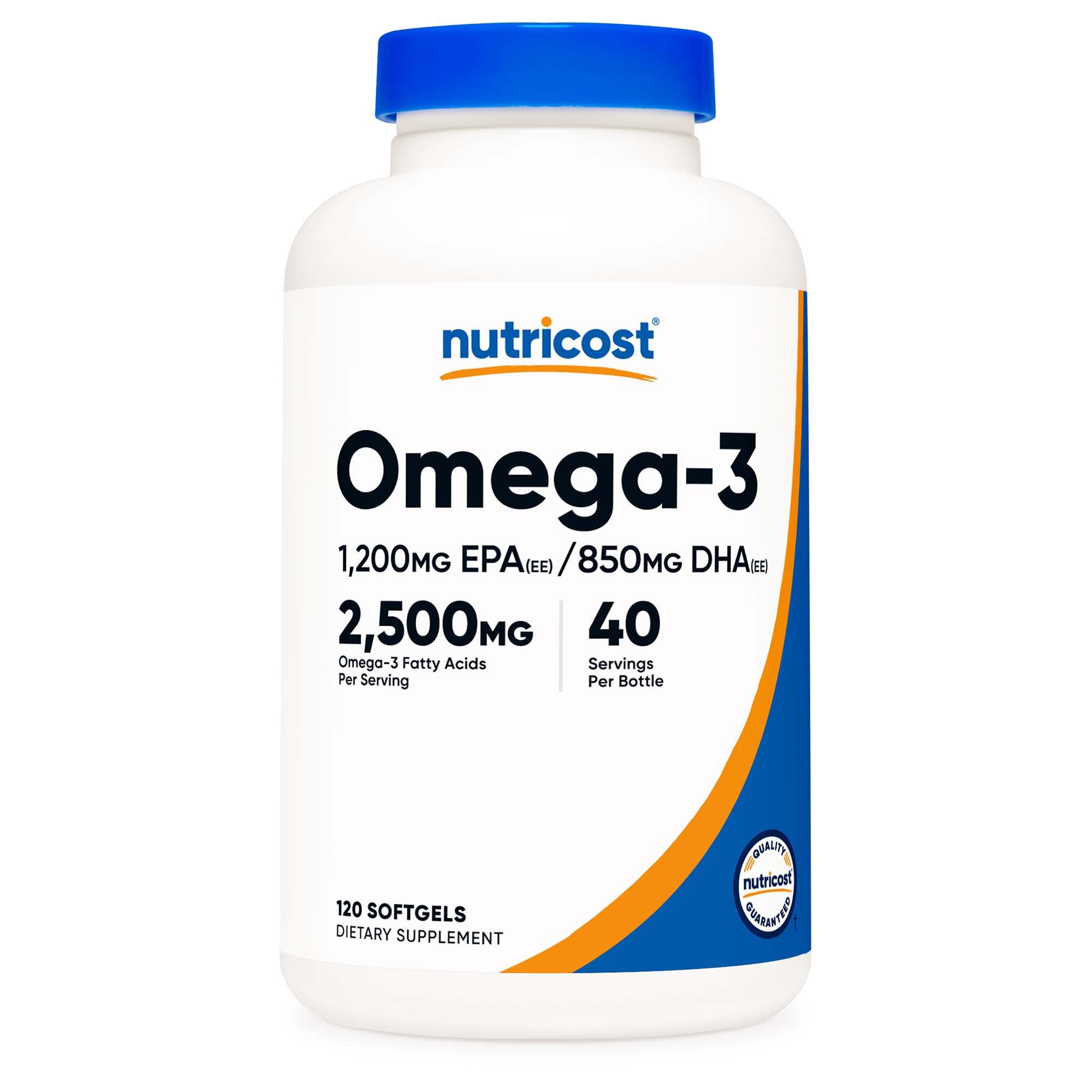 Dietary Supplement nutricost® Omega-3 2,500 mg Strength Softgel 120 Per Bottle