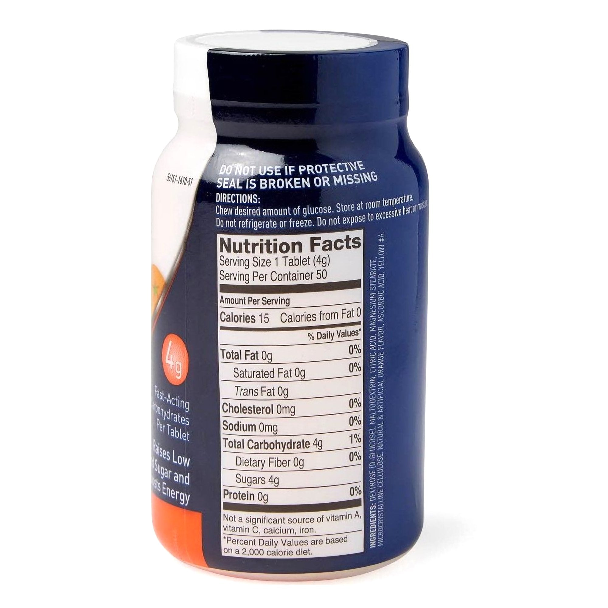 Glucose Supplement TRUEplus™ 50 per Bottle Chewable Tablet Orange Flavor - image 2