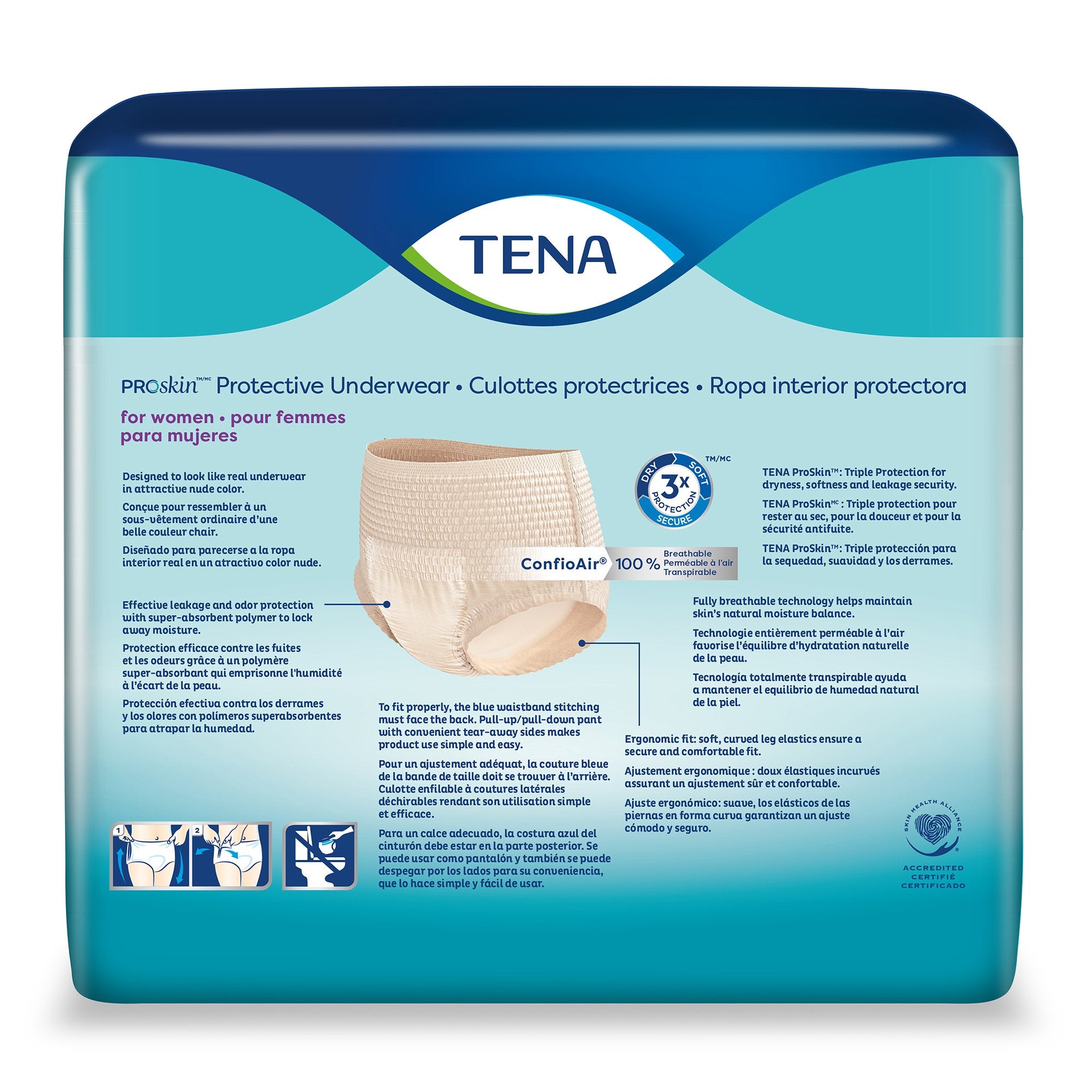 Absorbent Underwear TENA® ProSkin™ Protective Pull On with Tear Away Seams Adult X-Large Female Disposable Moderate Absorbency - image 5