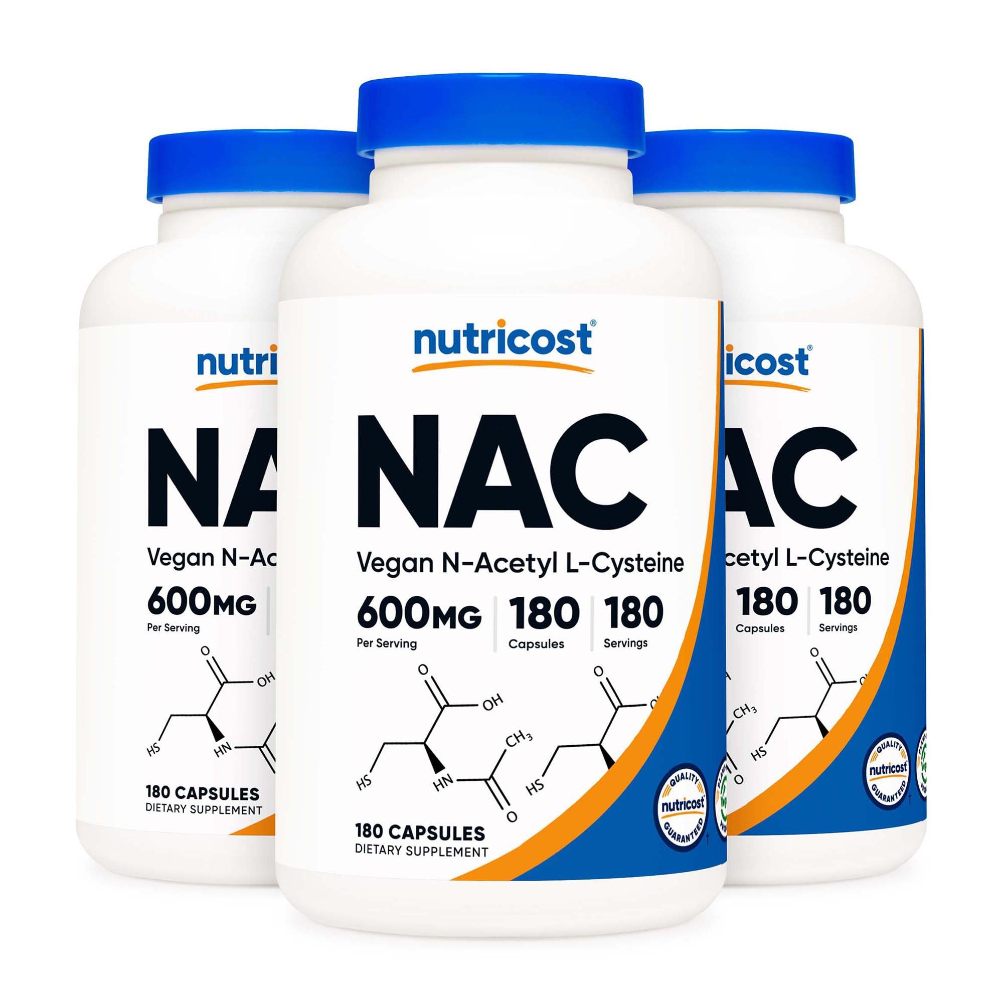Dietary Supplement nutricost® Acetyl L-Cysteine NAC 600 mg Strength Capsule 180 Per Bottle - image 2