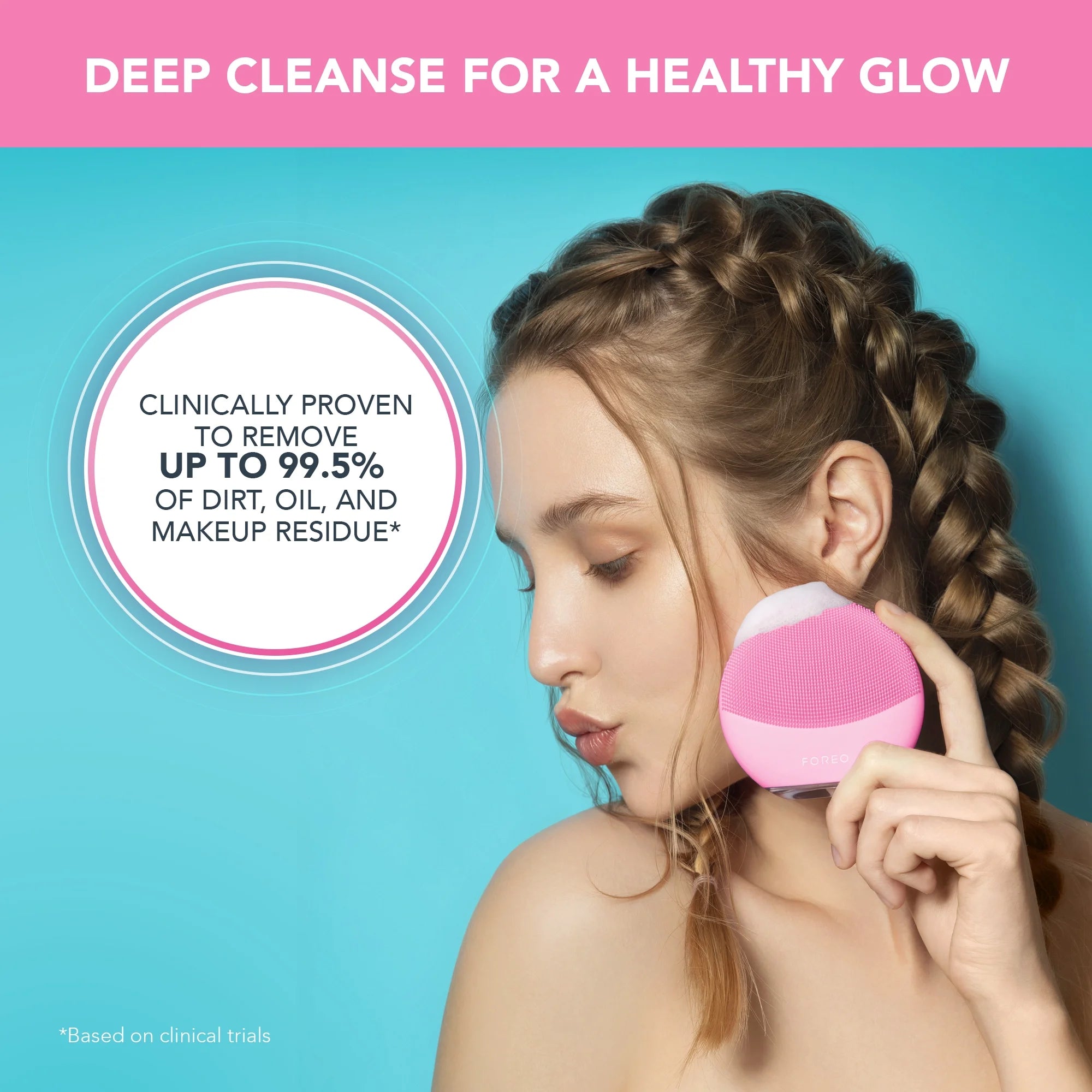 FOREO LUNA MINI 3 Cleansing Facial Brush, Pearl Pink