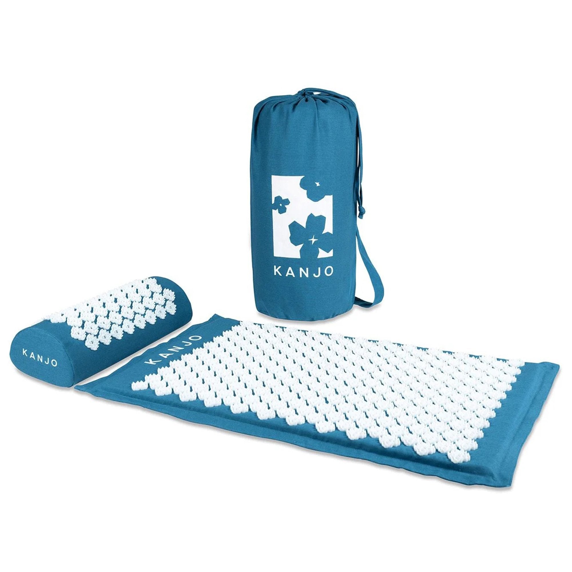 Kanjo Acupressure Mat Set Sapphire Cotton-Linen Fabric / Memory Foam / Plastic Mat: 17 X 28 Inch / Pillow: 6 X 14 Inch - image 2