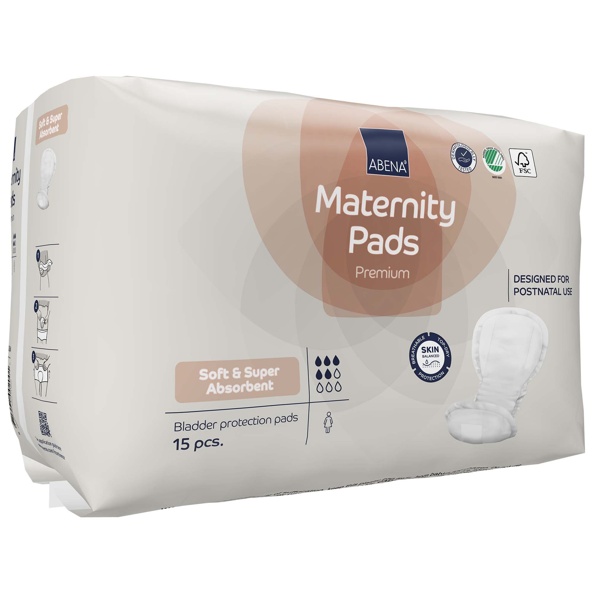 Bladder Control Pad Abena® Maternity 7.8 X 16.5 Inch Moderate Absorbency Fluff / Polymer Core One Size Fits Most - image 3