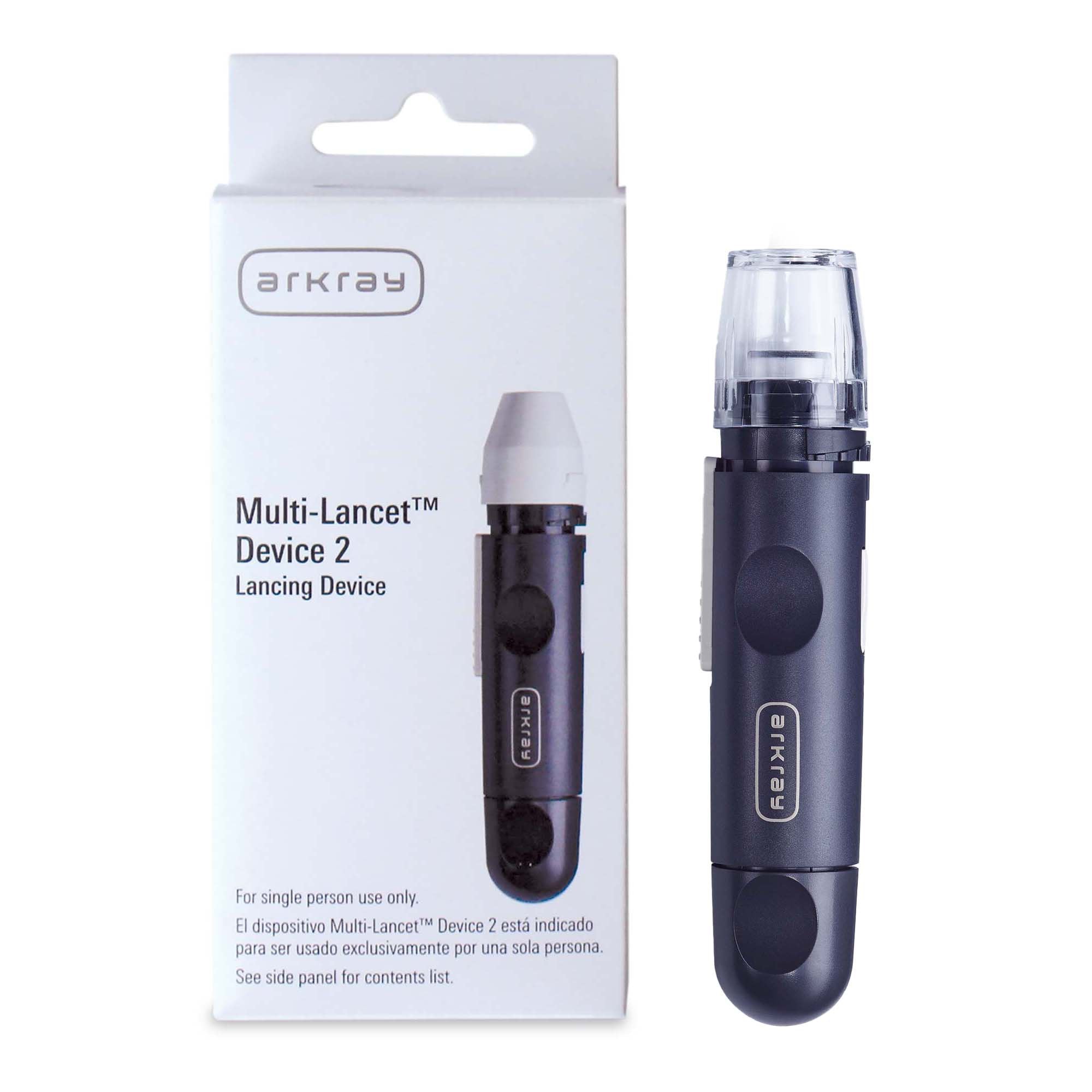 Lancing Device Multi-Lancet Device™ 2 Various Gauges Protective Safety Cap Push Button Activation Finger