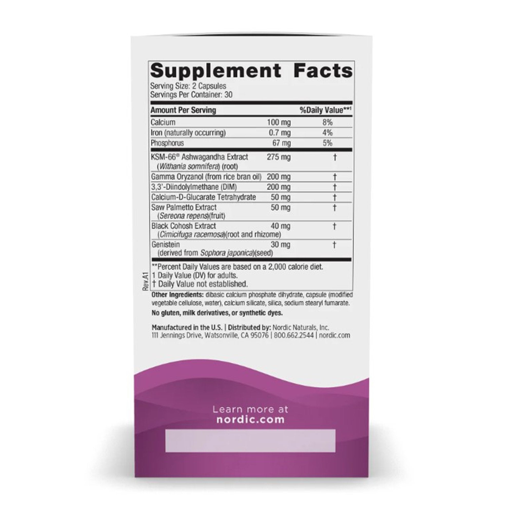 Dietary Supplement Nordic Naturals® Menopause Support Calcium 100 mg Strength Capsule 60 per Bottle - image 5
