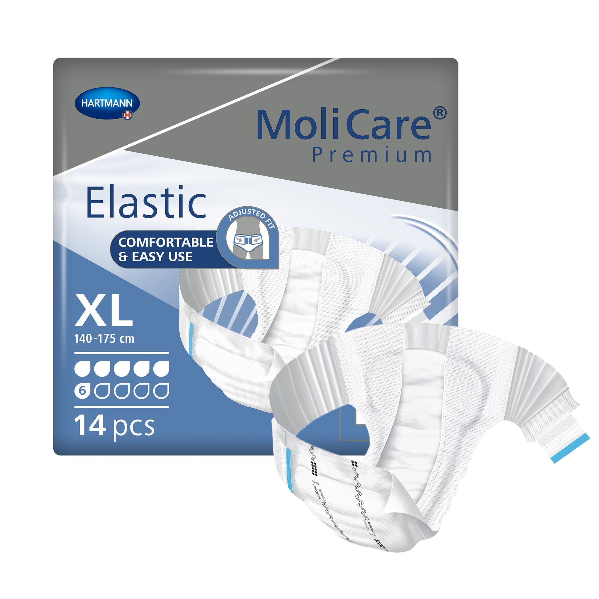 MoliCare® Premium Elastic 6 Drop Absorbency Incontinence Briefs, X-Large