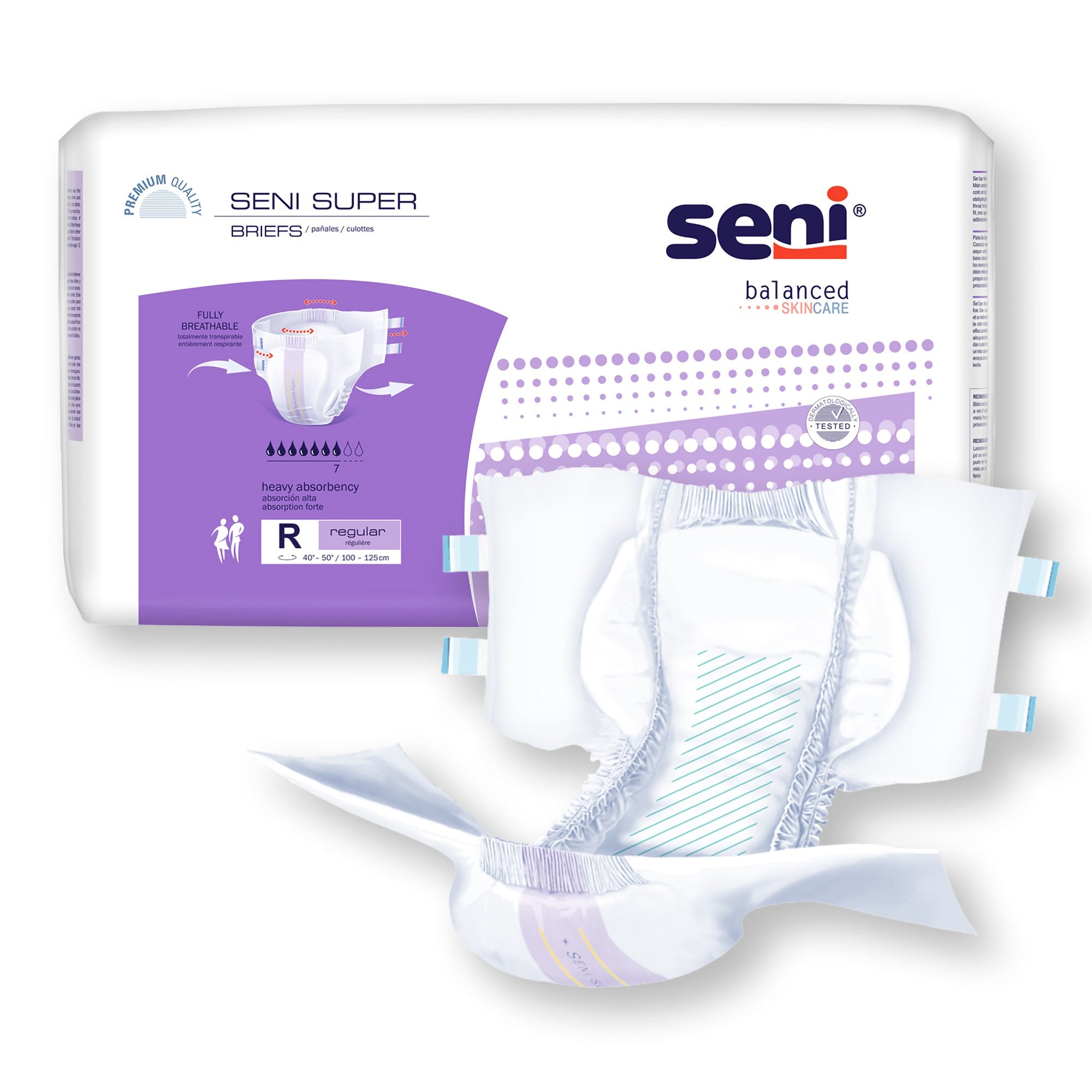 Incontinence Brief Seni® Super Adult Regular Unisex Disposable Heavy Absorbency - image 6