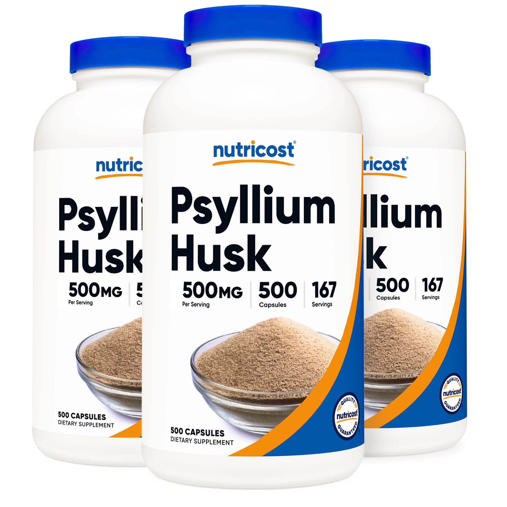 Dietary Supplement nutricost® Psyllium Husk 500 mg Strength Capsule 500 Per Bottle - image 4