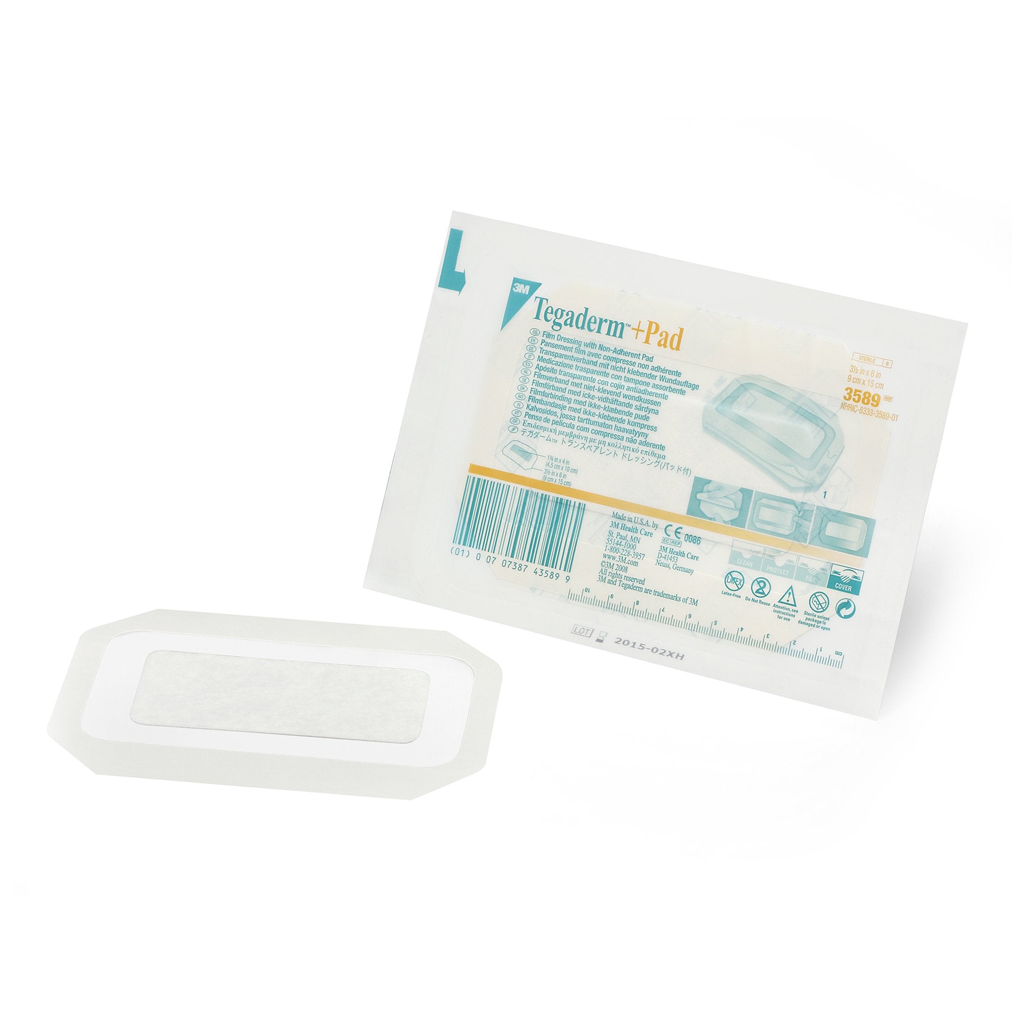 3M™ Tegaderm™ Transparent Film Dressing with Pad, 3-1/2 x 6 Inch
