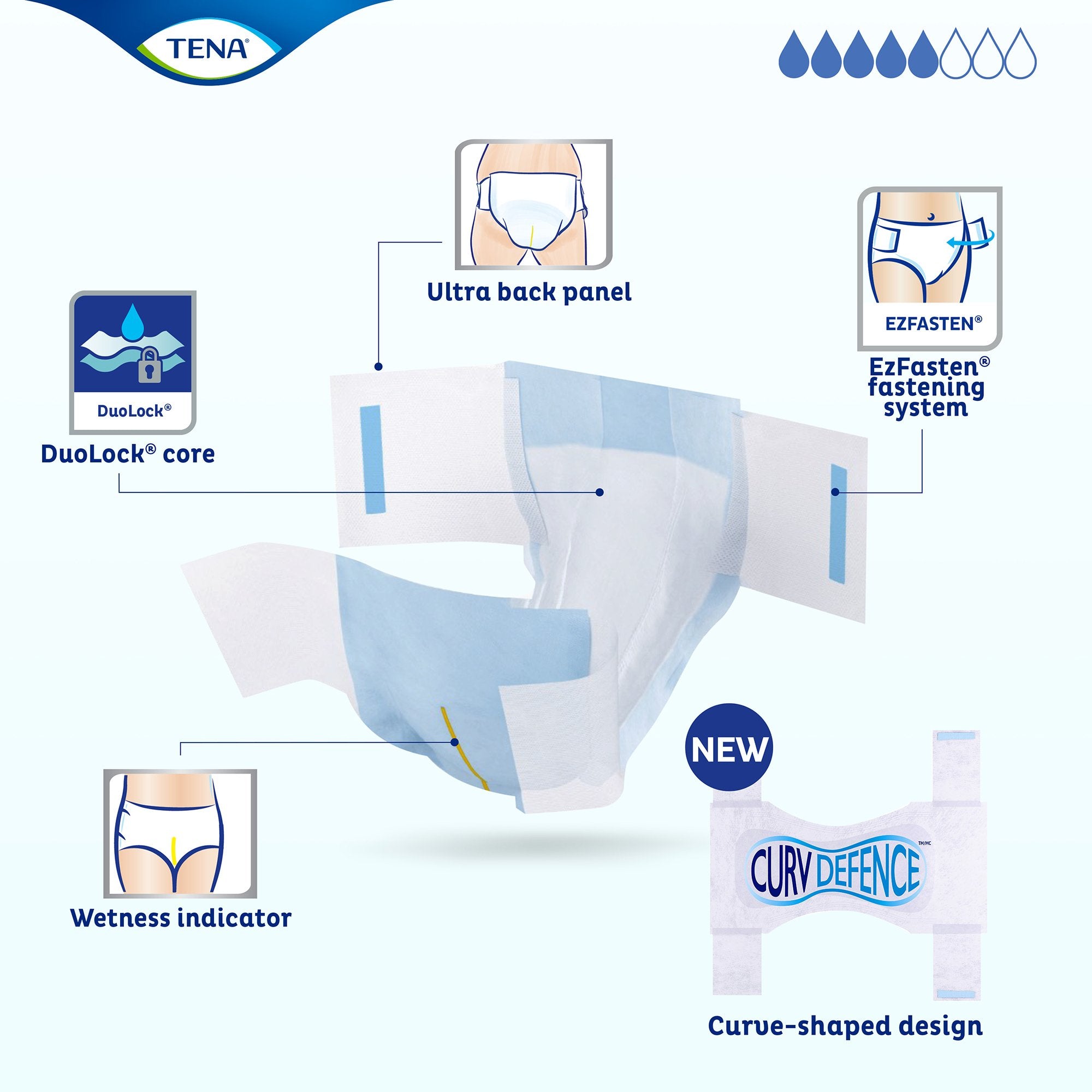 Incontinence Brief TENA Dry Comfort™ Adult X-Large Unisex Disposable Moderate Absorbency - image 3