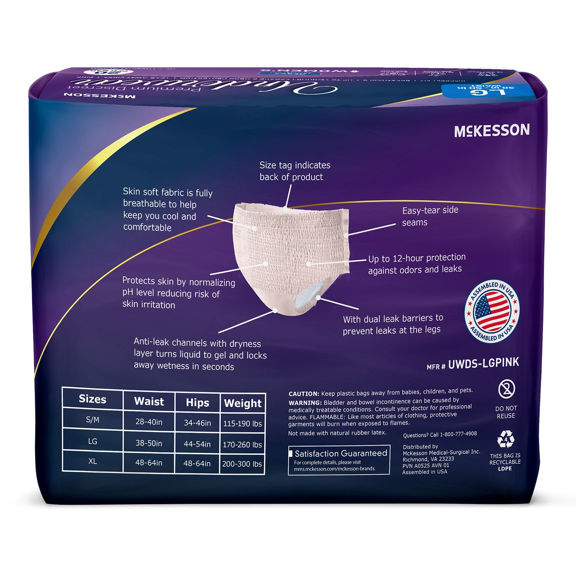 Absorbent Underwear McKesson Premium Discreet Heavy Pull On with Tear Away Seams Adult Large Female Disposable Heavy Absorbency - image 10