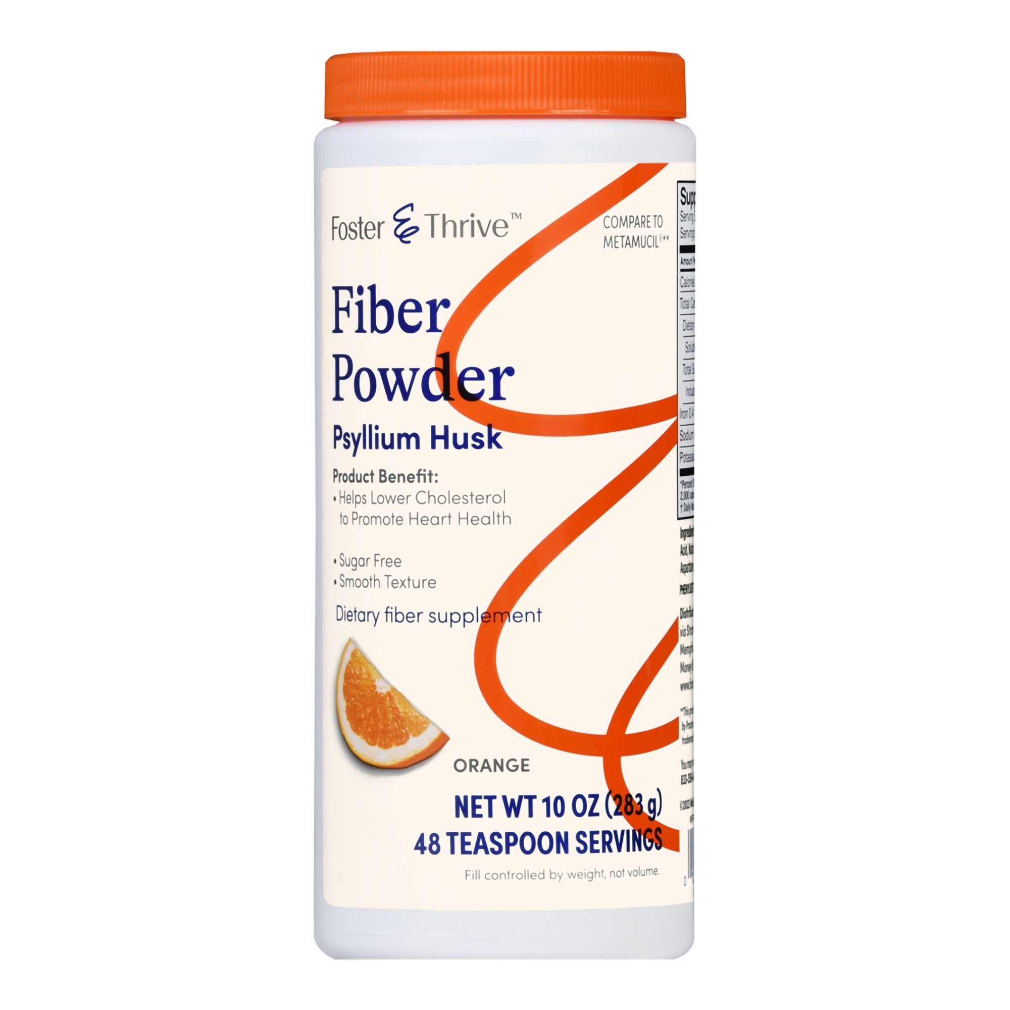 Foster & Thrive™ Fiber Powder Sugar Free Smooth Texture Orange