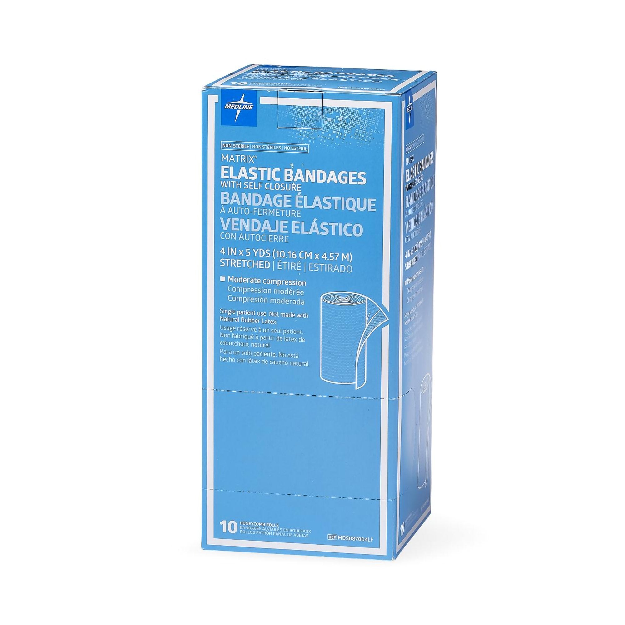 Elastic Bandage Matrix 4 Inch X 5 Yard Double Hook and Loop Closure Natural NonSterile Medium Compression - image 5