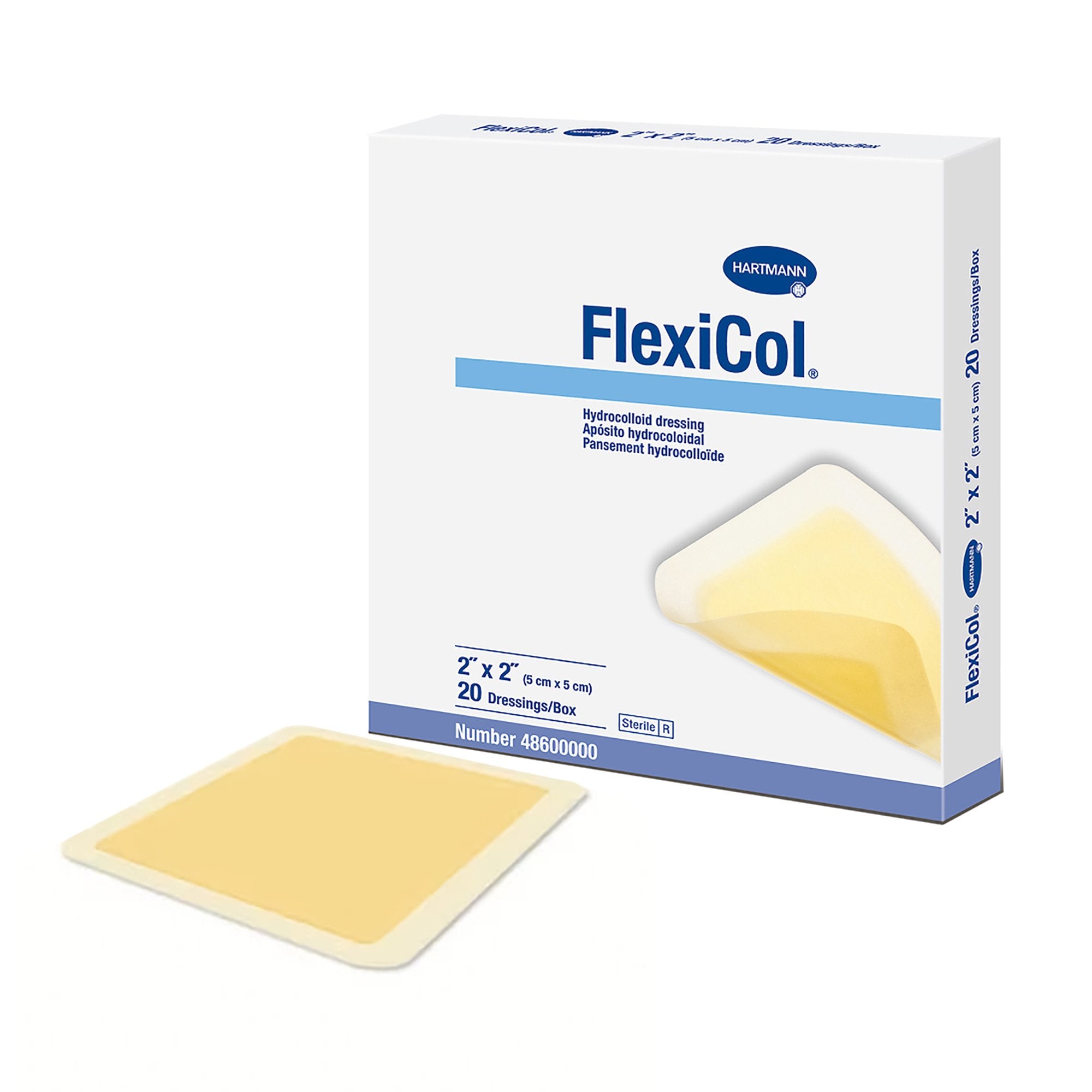 FlexiCol® Hydrocolloid Dressing, 2 x 2 Inch