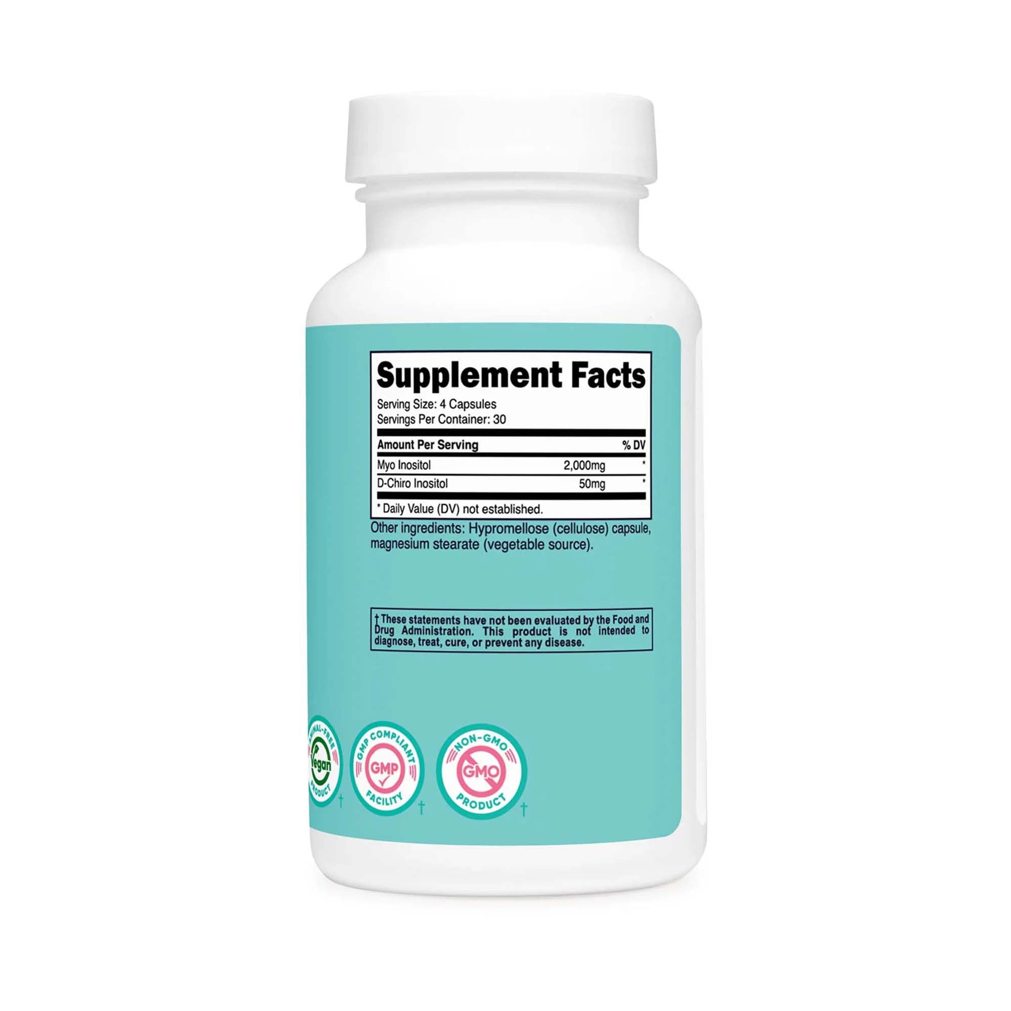 Dietary Supplement nutricost® MYO + D Chiro Inositol 500 mg Strength Capsule 120 Per Bottle - image 2