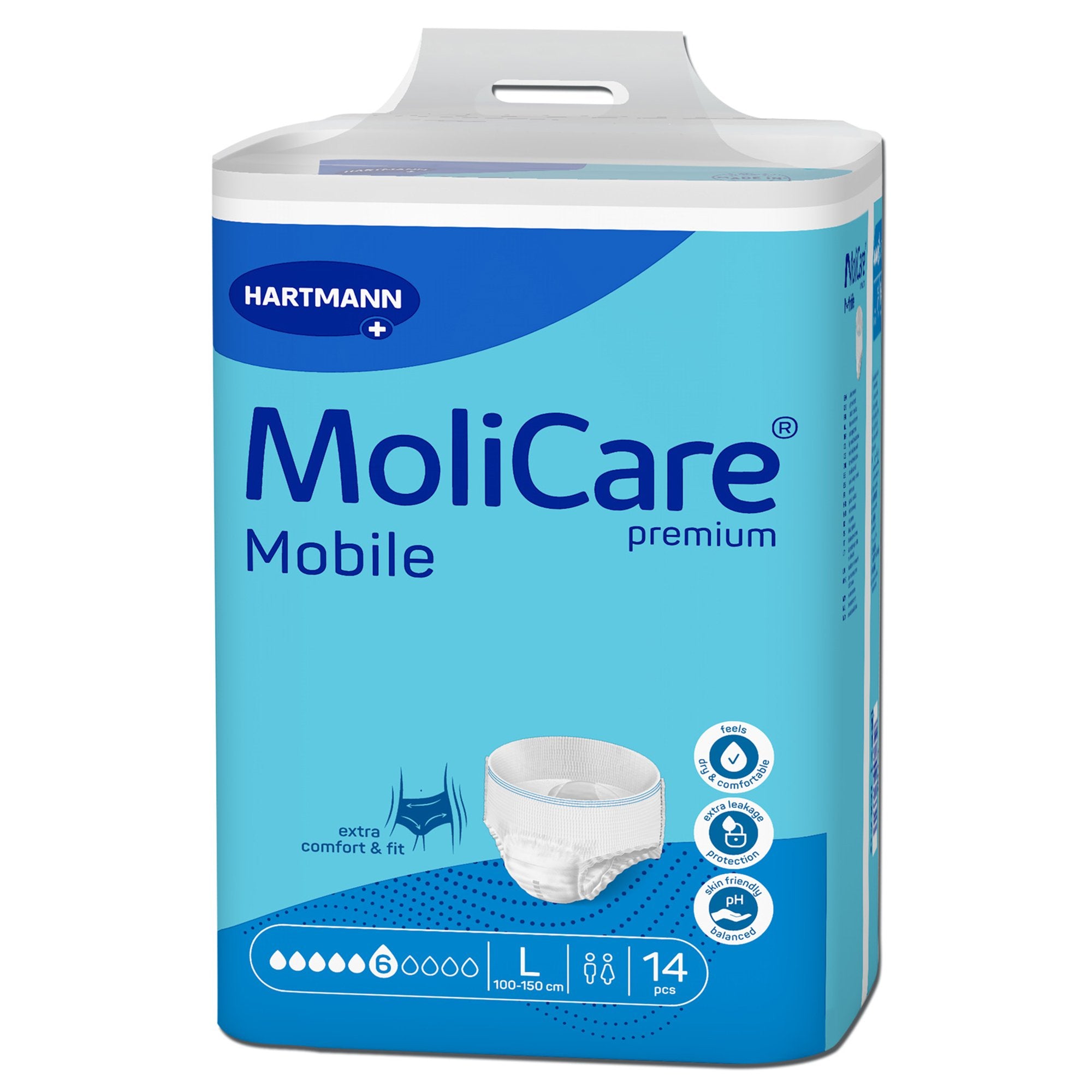 Absorbent Underwear MoliCare® premium Mobile 6D Pull On with Tear Away Seams Adult Large Unisex Disposable Moderate Absorbency - image 3