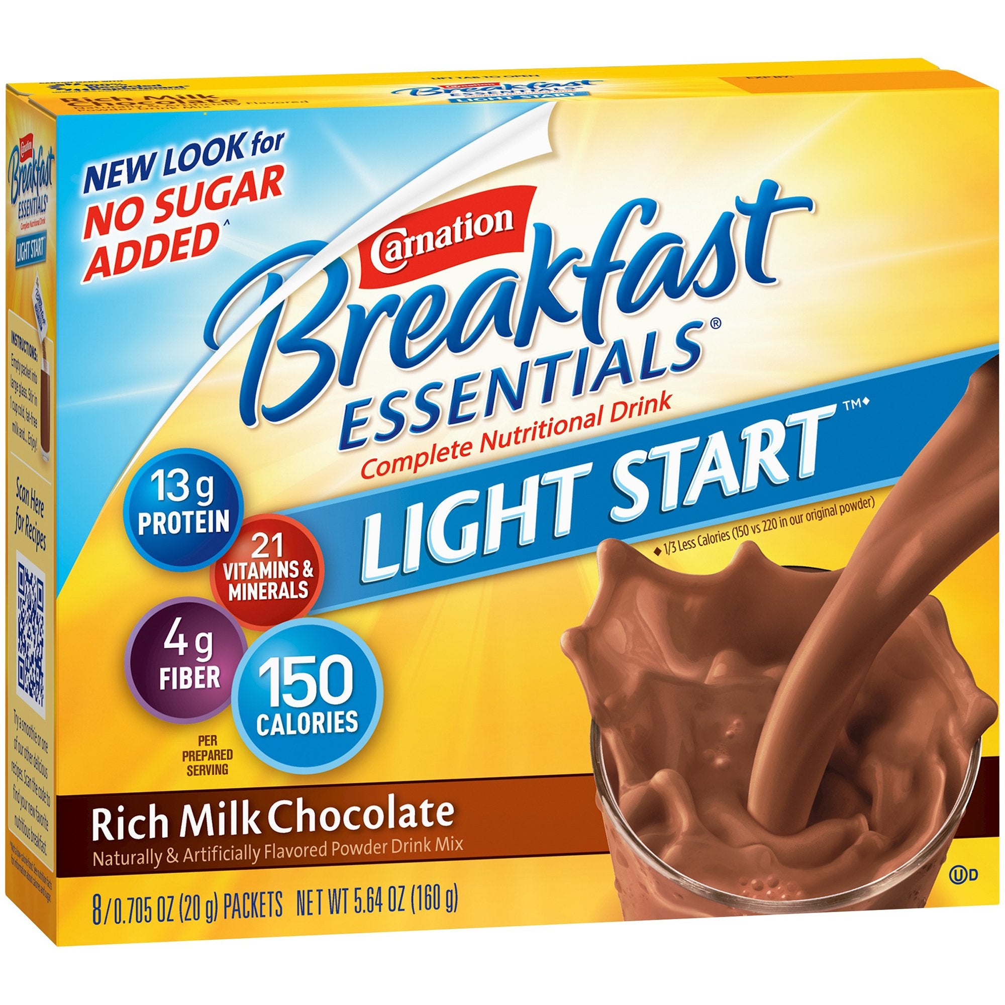 Oral Supplement Carnation Breakfast Essentials® Light Start™ Rich Milk Chocolate Flavor Powder 0.705 oz. Individual Packet - image 6