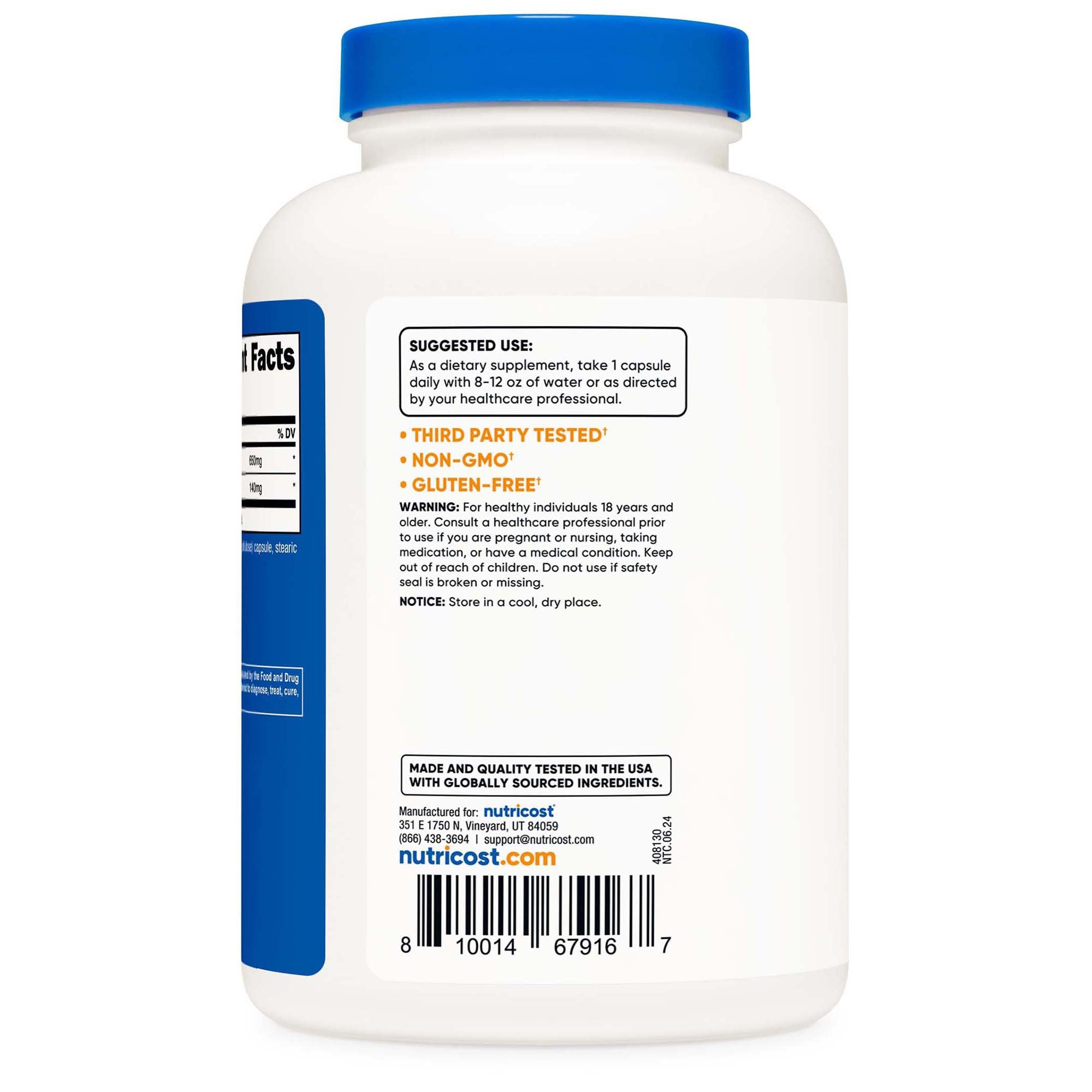 Dietary Supplement nutricost® Betaine HCl / Pepsin 790 mg Strength Capsule 240 Per Bottle - image 3