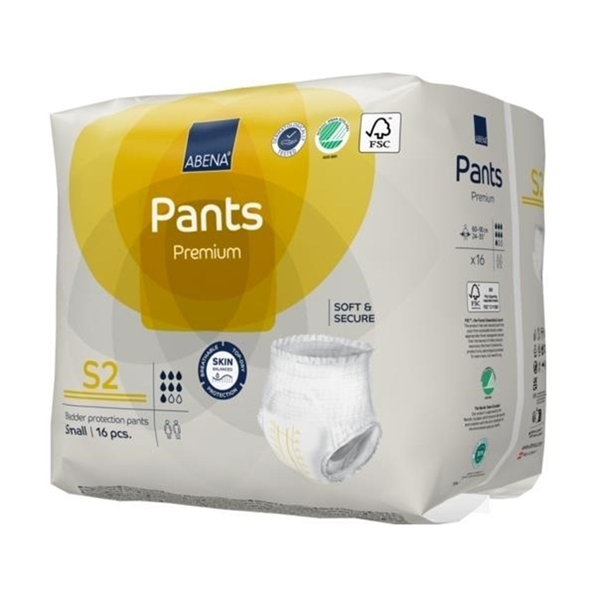 Absorbent Underwear Abena® Premium Pants S2 Pull On with Tear Away Seams Adult Small Unisex Disposable Heavy Absorbency - image 4