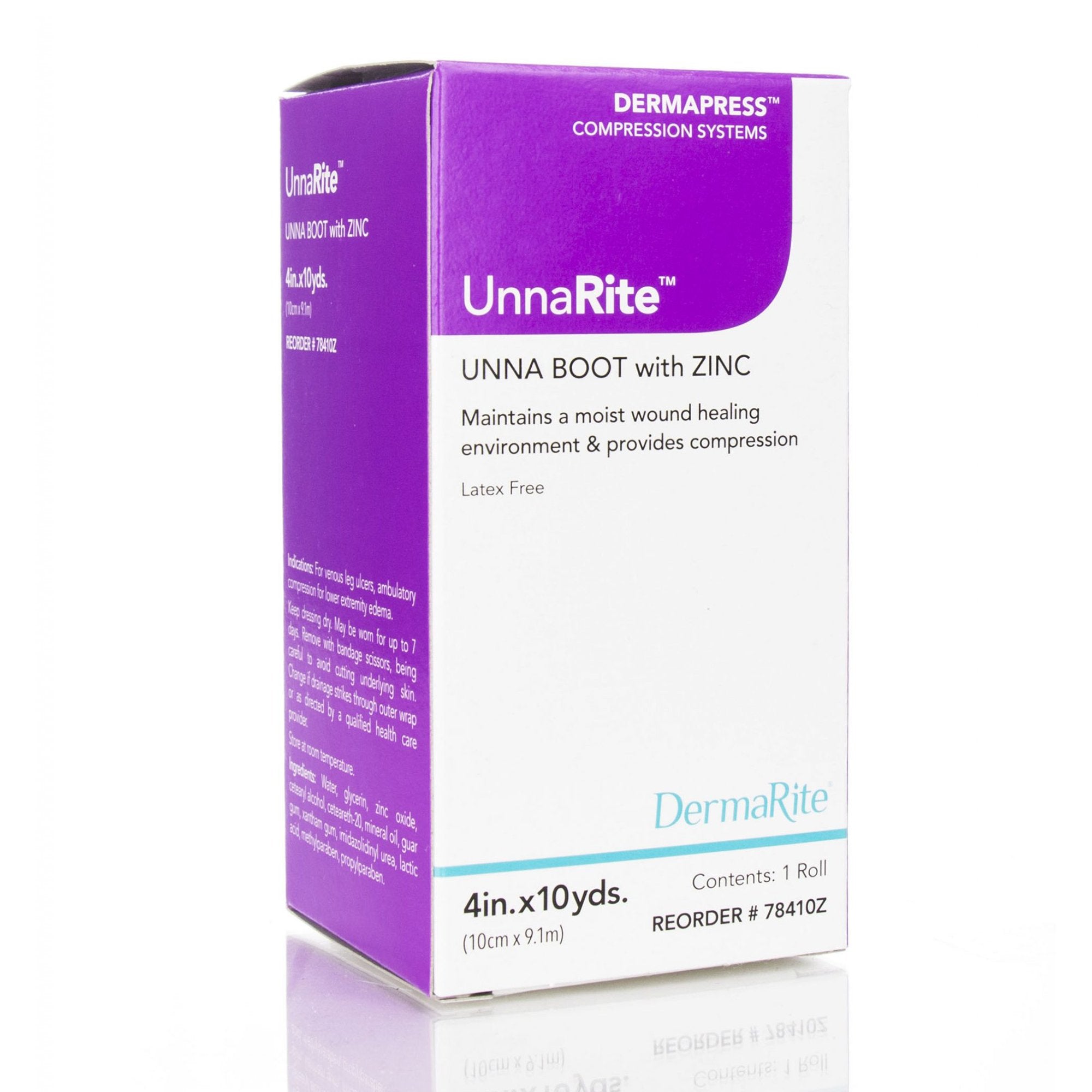 UnnaRite Unna Boot with Zinc Oxide, 4 Inch x 10 Yard